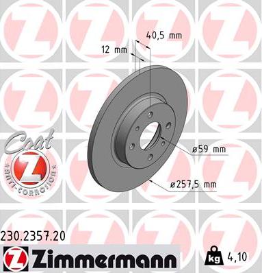 Zimmermann 230.2357.20 - Disc frana parts5.com