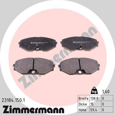 Zimmermann 23184.150.1 - Juego de pastillas de freno parts5.com