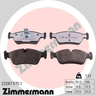 Zimmermann 23287.975.1 - Set placute frana,frana disc parts5.com