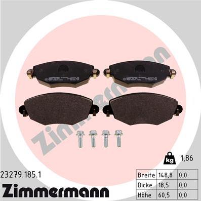 Zimmermann 23279.185.1 - Set placute frana,frana disc parts5.com