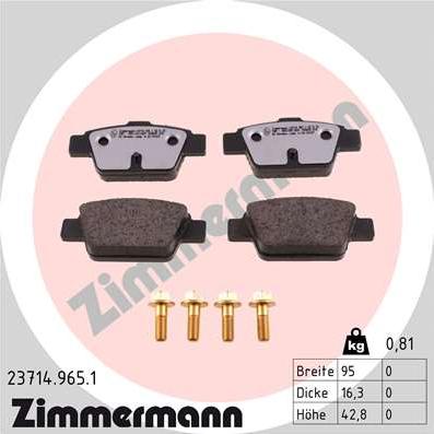 Zimmermann 23714.965.1 - Fékbetétkészlet, tárcsafék parts5.com