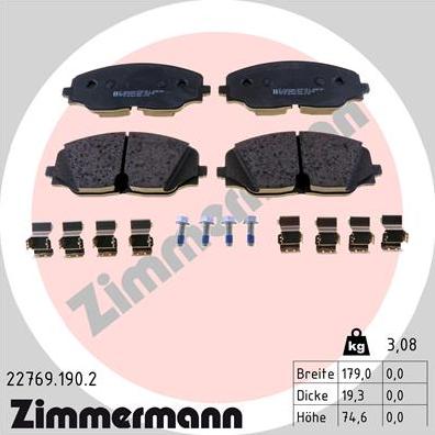 Zimmermann 22769.190.2 - Brake Pad Set, disc brake parts5.com