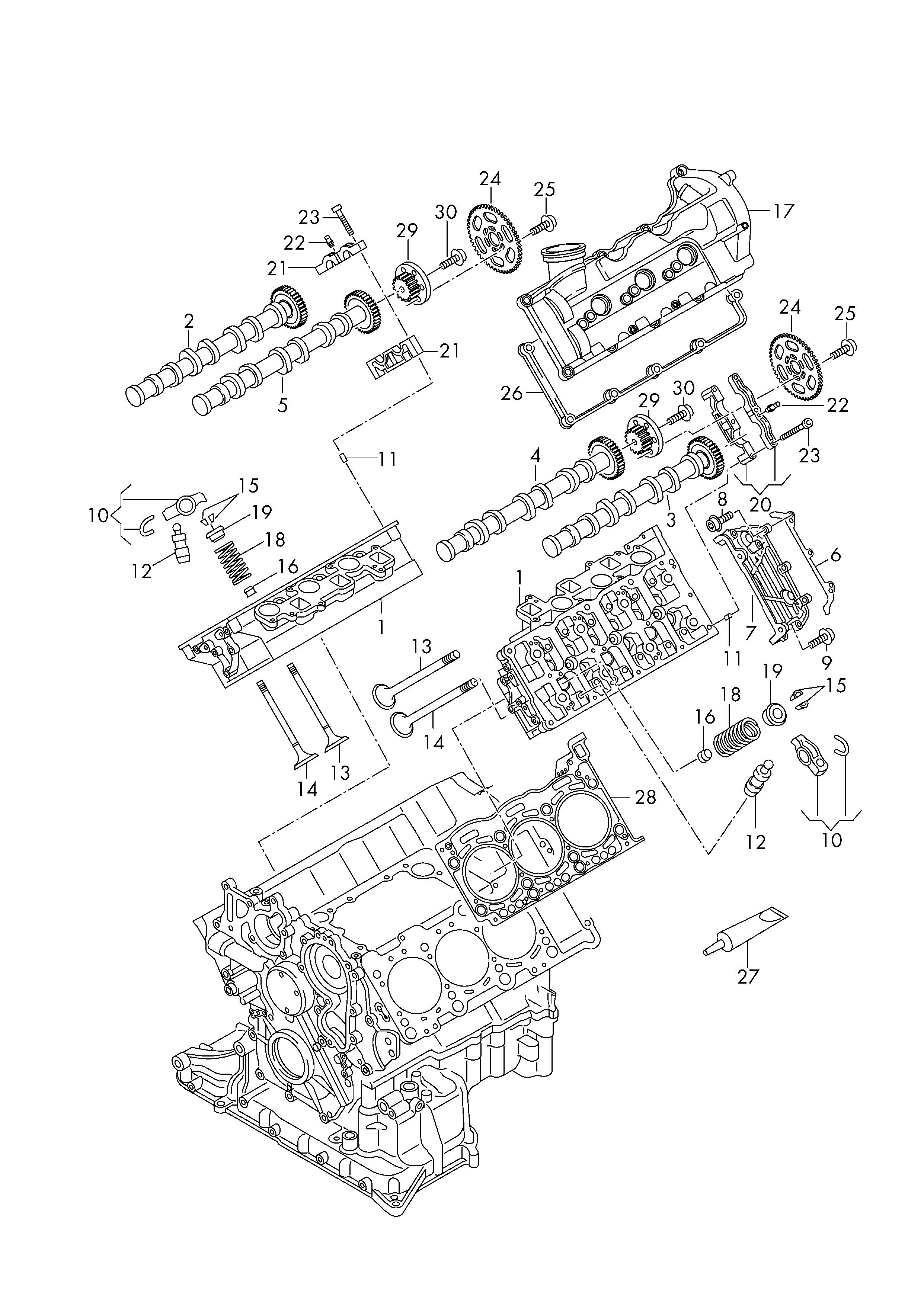 VAG 057 109 675 - Etansare, supape parts5.com