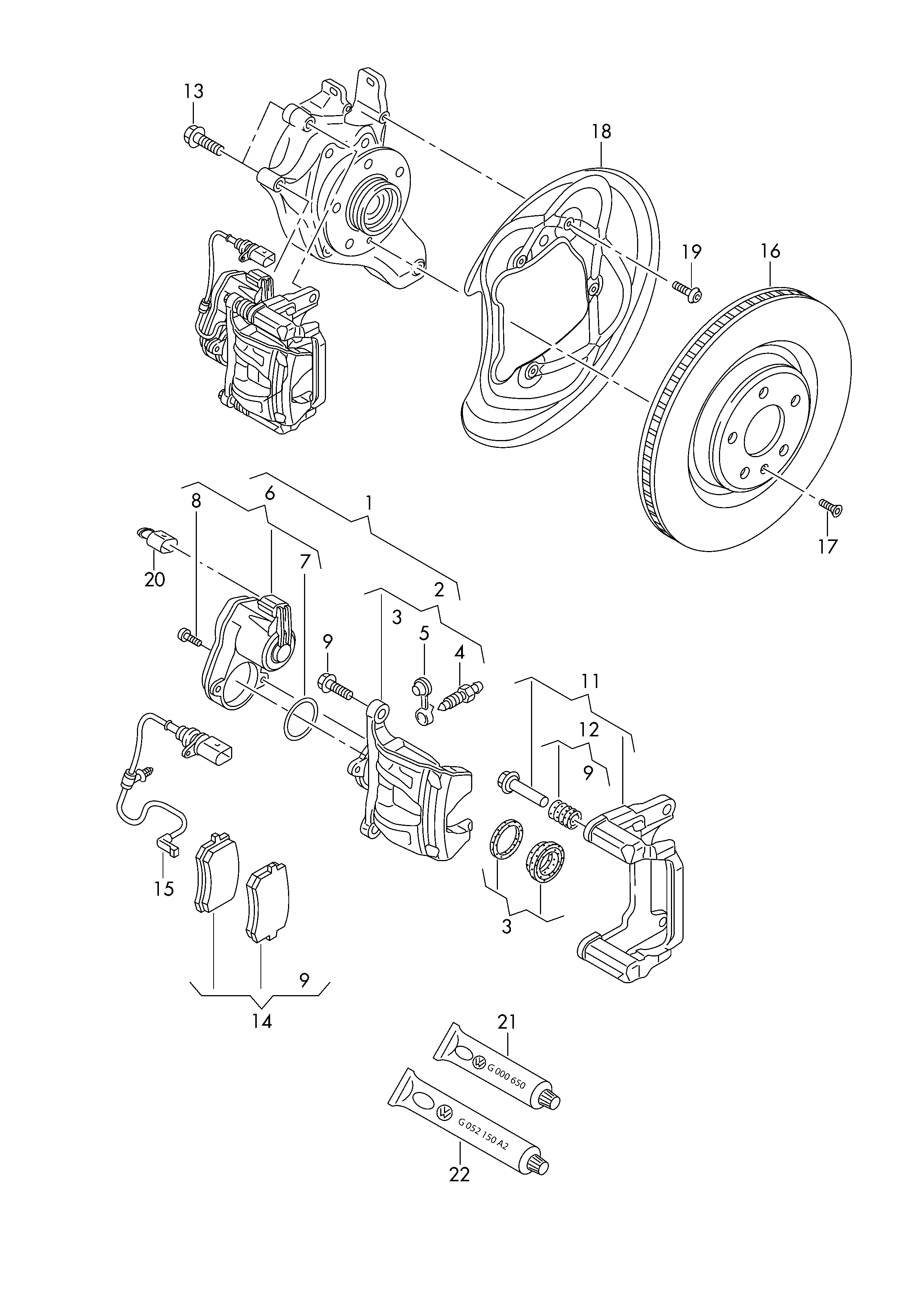 AUDI 8W0 698 451 F - Juego de pastillas de freno parts5.com