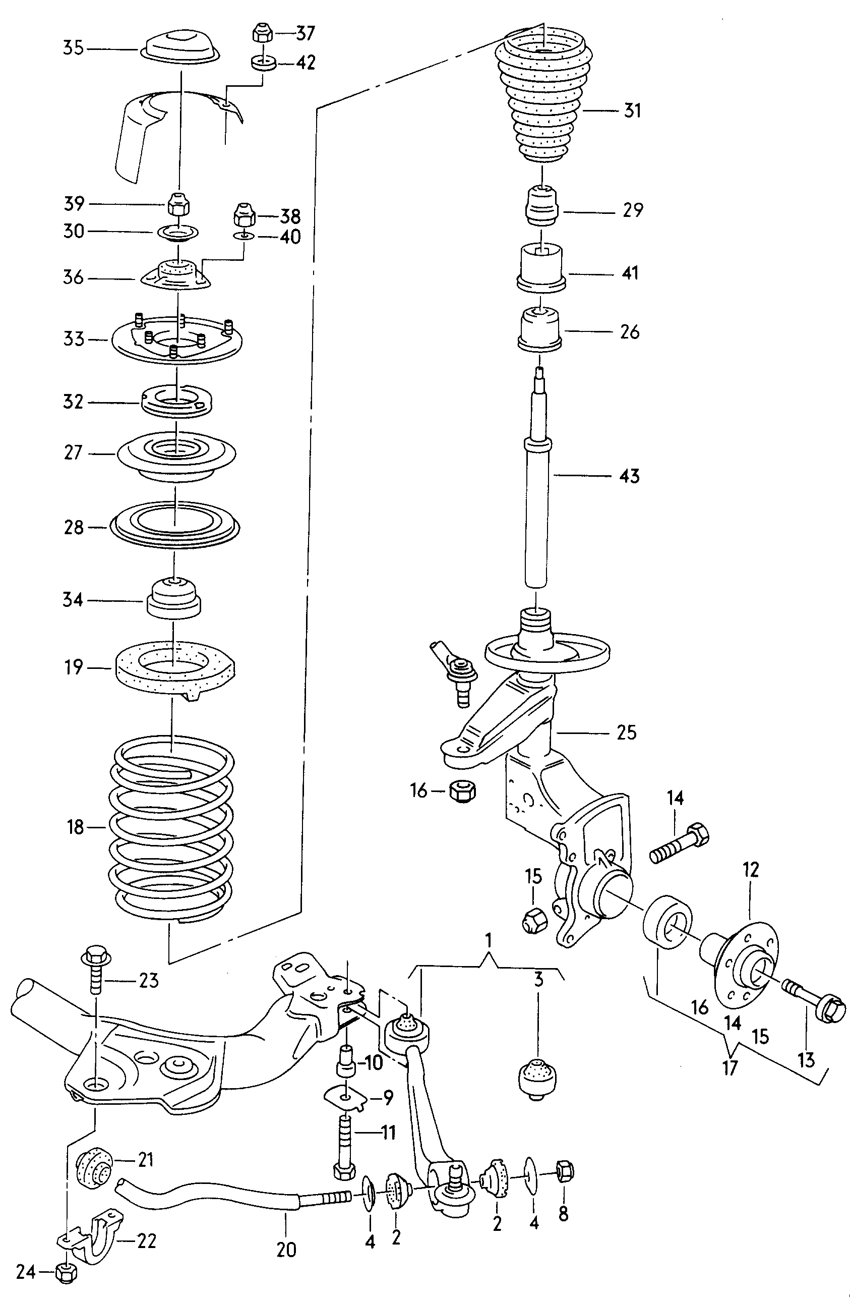 VAG 4A0 407 615 F - Wheel Hub parts5.com