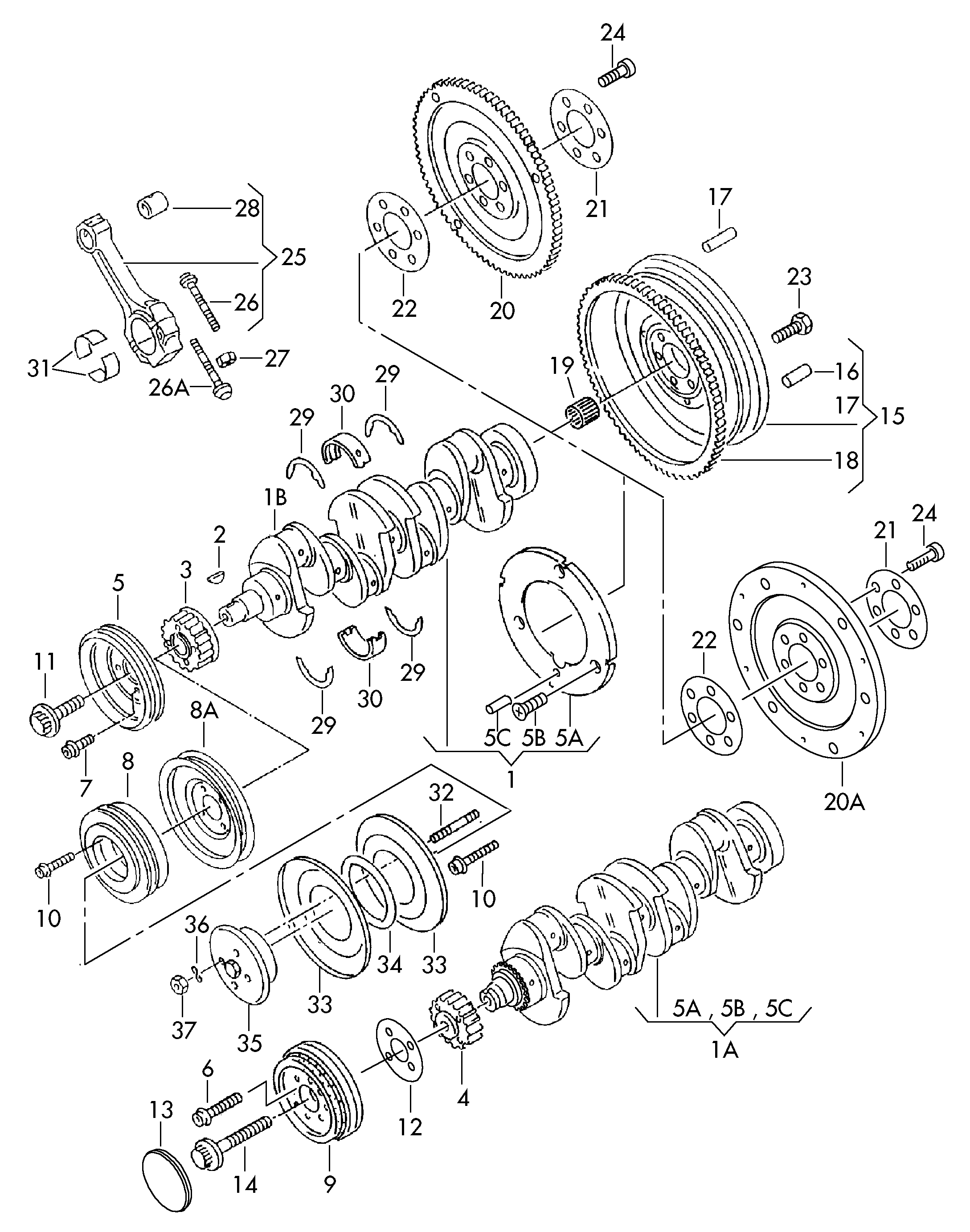 VW 026 198 421 - Distantsseib,väntvõll parts5.com