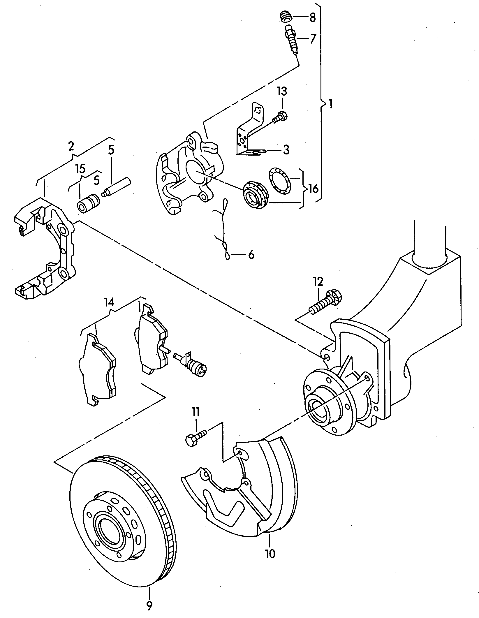 Seat 4A0 615 125 A - Set bucsi de ghidaj, etrier frana parts5.com