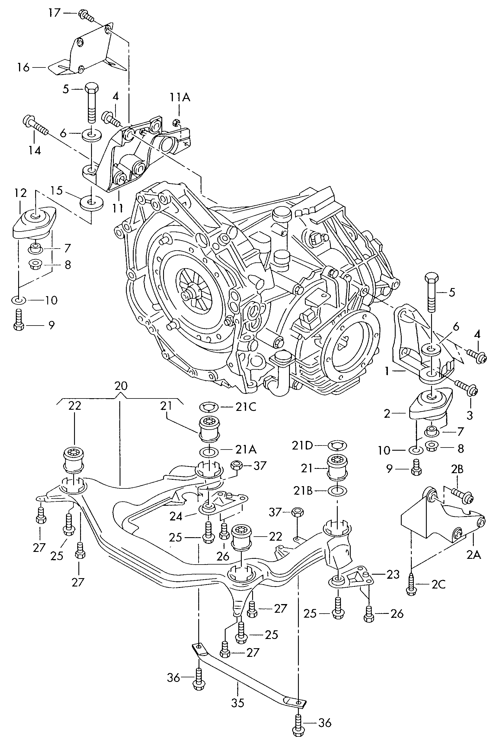 VW 8D0 399 151 J - Paigutus,käigukast parts5.com