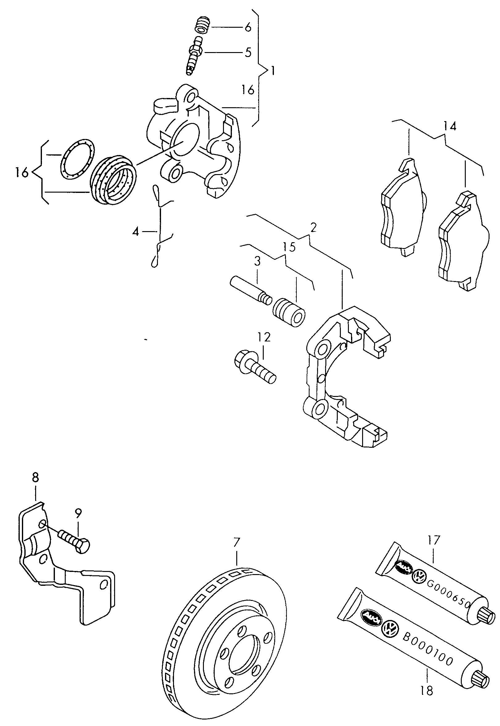 AUDI 4B0698151AB - Fékbetétkészlet, tárcsafék parts5.com