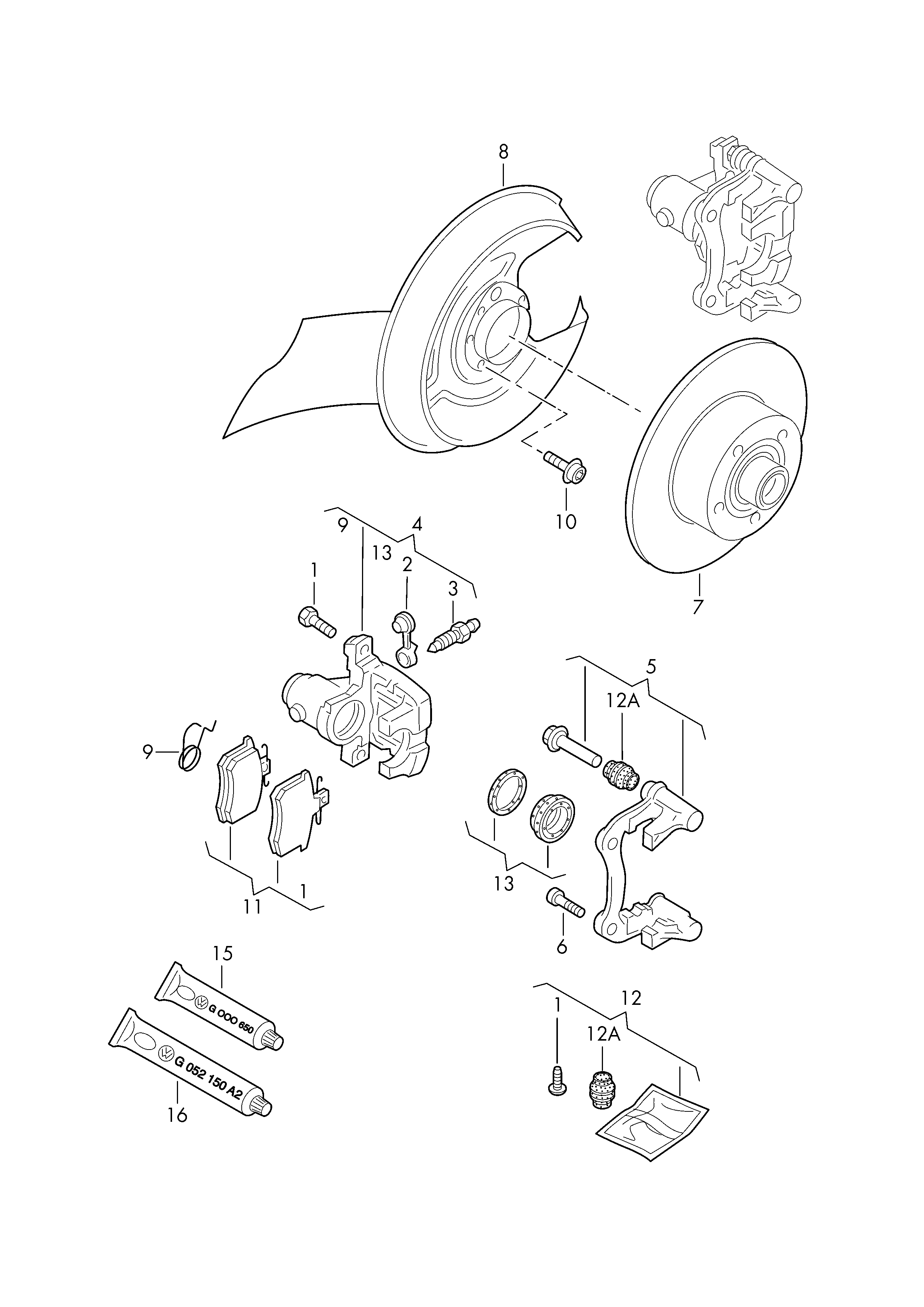 VAG 8E0 698 451 K - Set placute frana,frana disc parts5.com