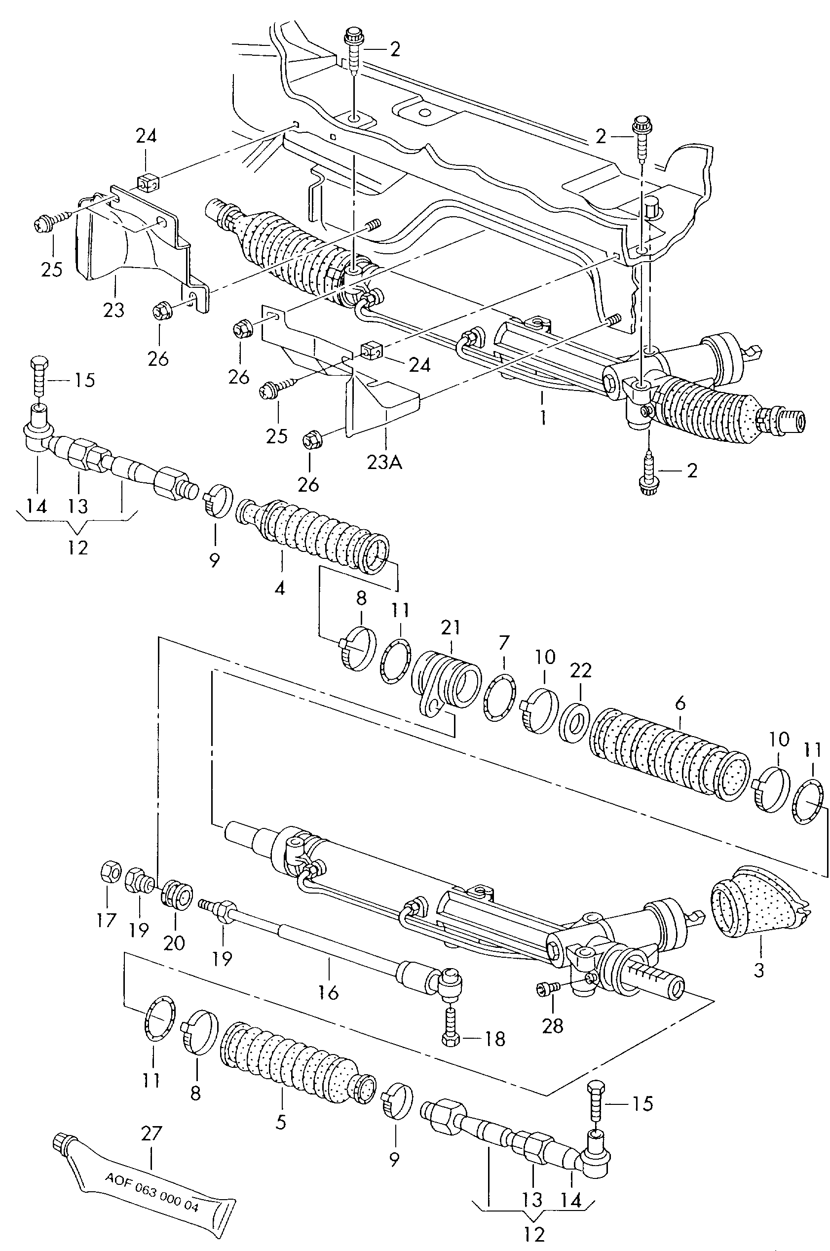 VAG 4D0419831E - Gumiharang készlet, kormányzás parts5.com