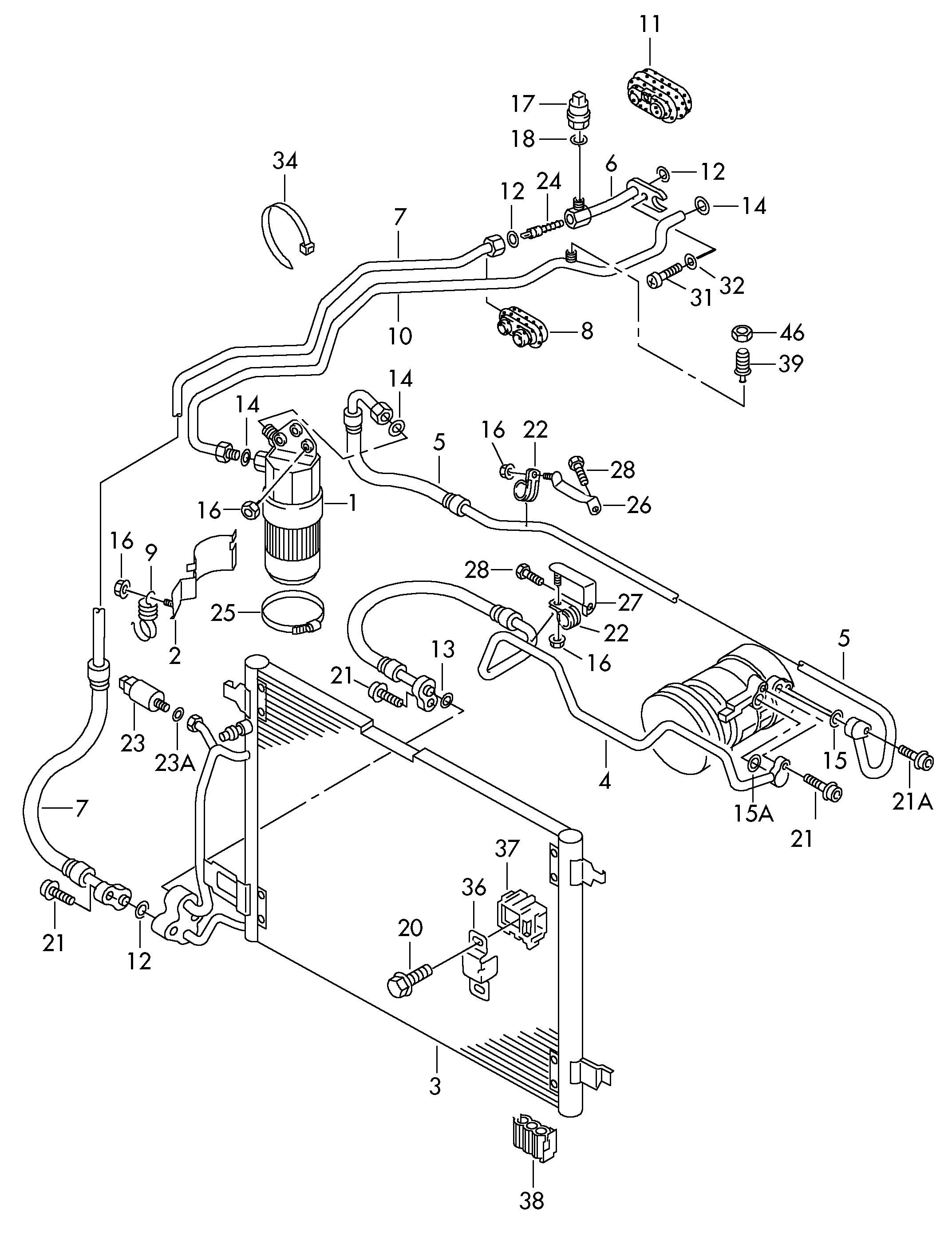 VW 8D0-959-482B - Przełącznik ciśnieniowy, klimatyzacja parts5.com