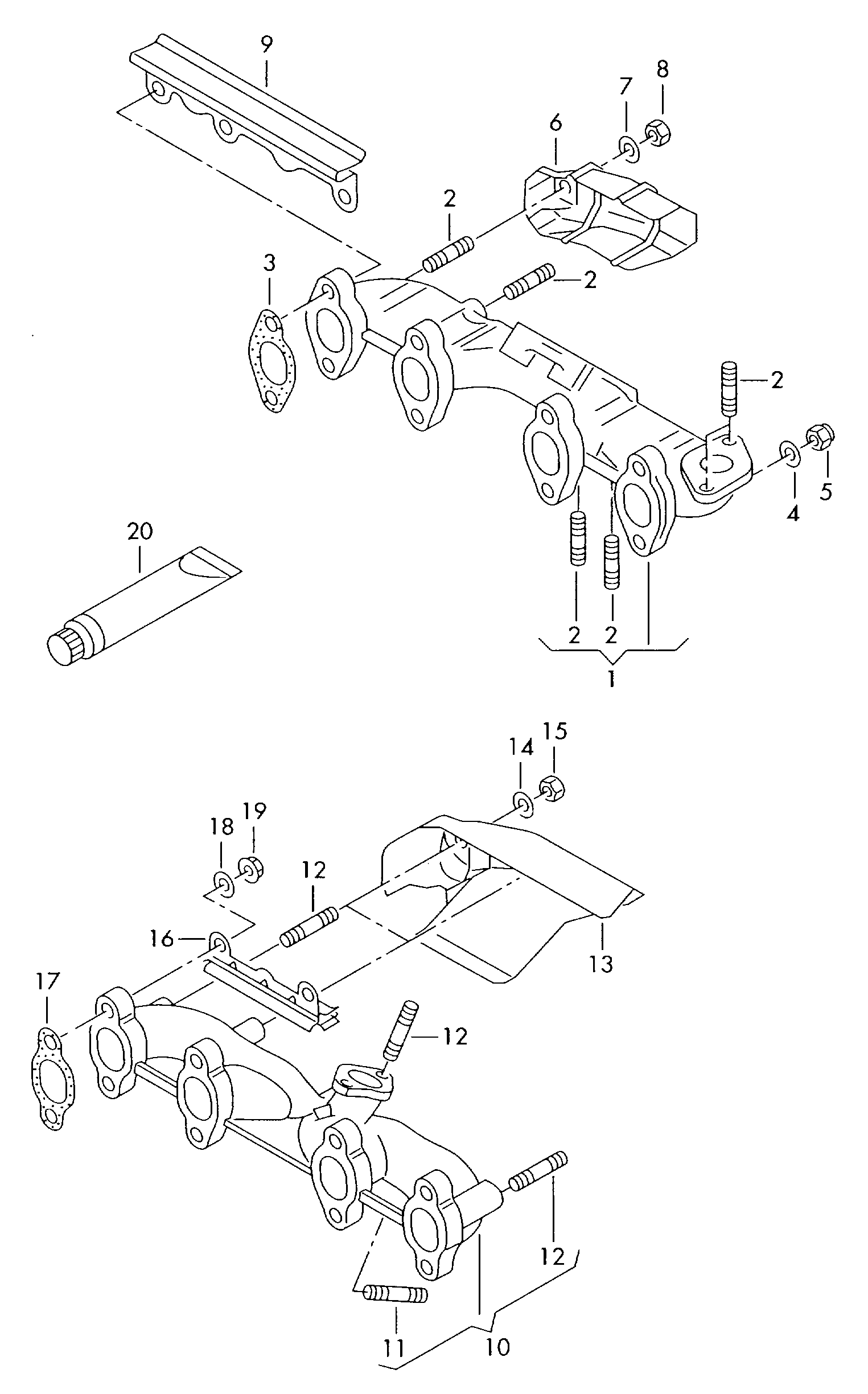 AUDI 037 253 039 F - Tömítés, kipufogókönyök parts5.com