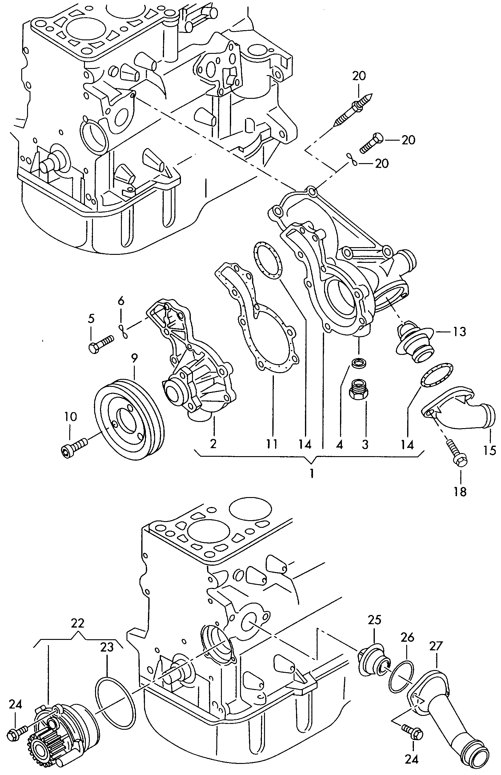 VAG 026 121 005L - Pompa apa parts5.com