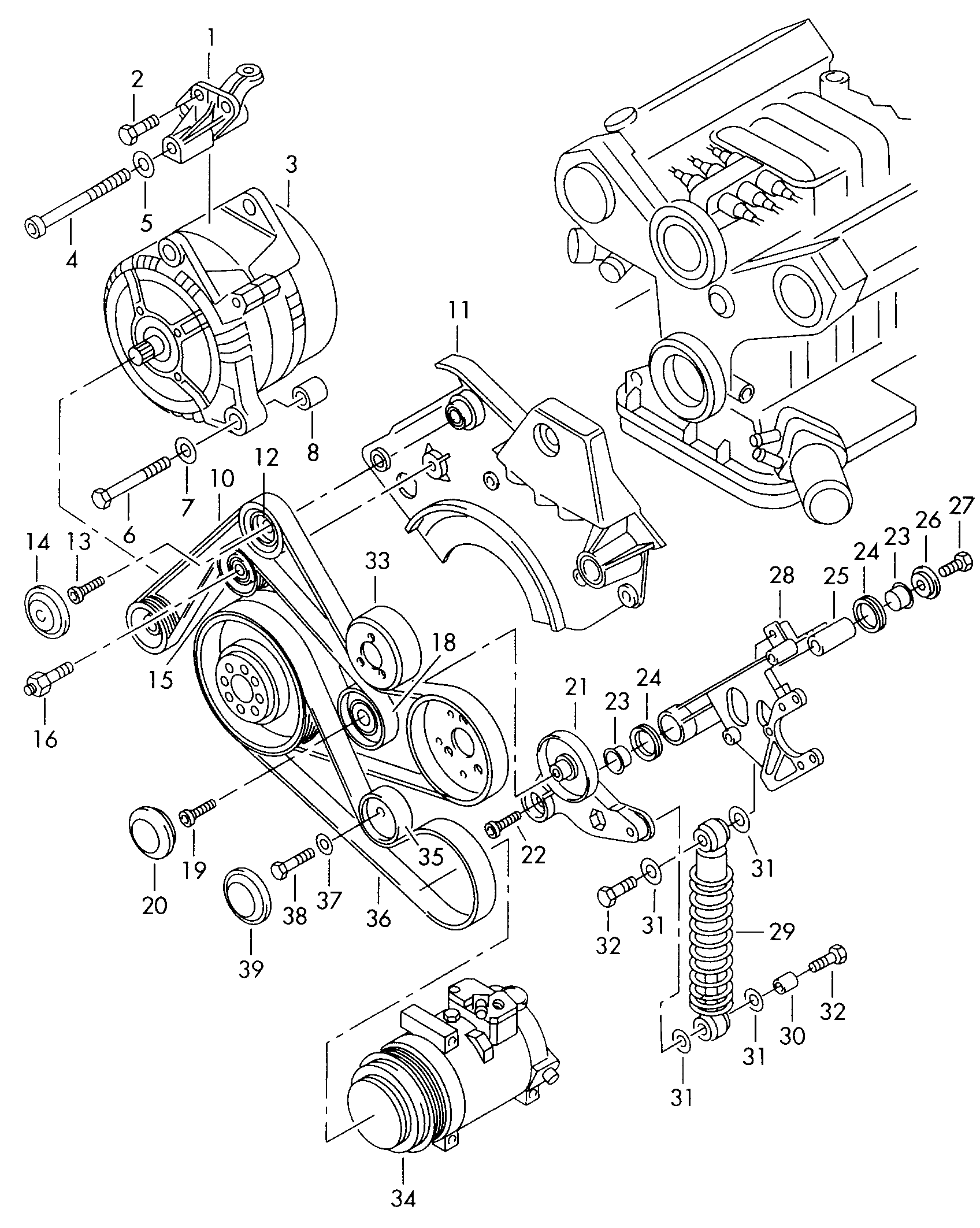 Seat 059 903 341 A - Polea inversión / guía, correa poli V parts5.com