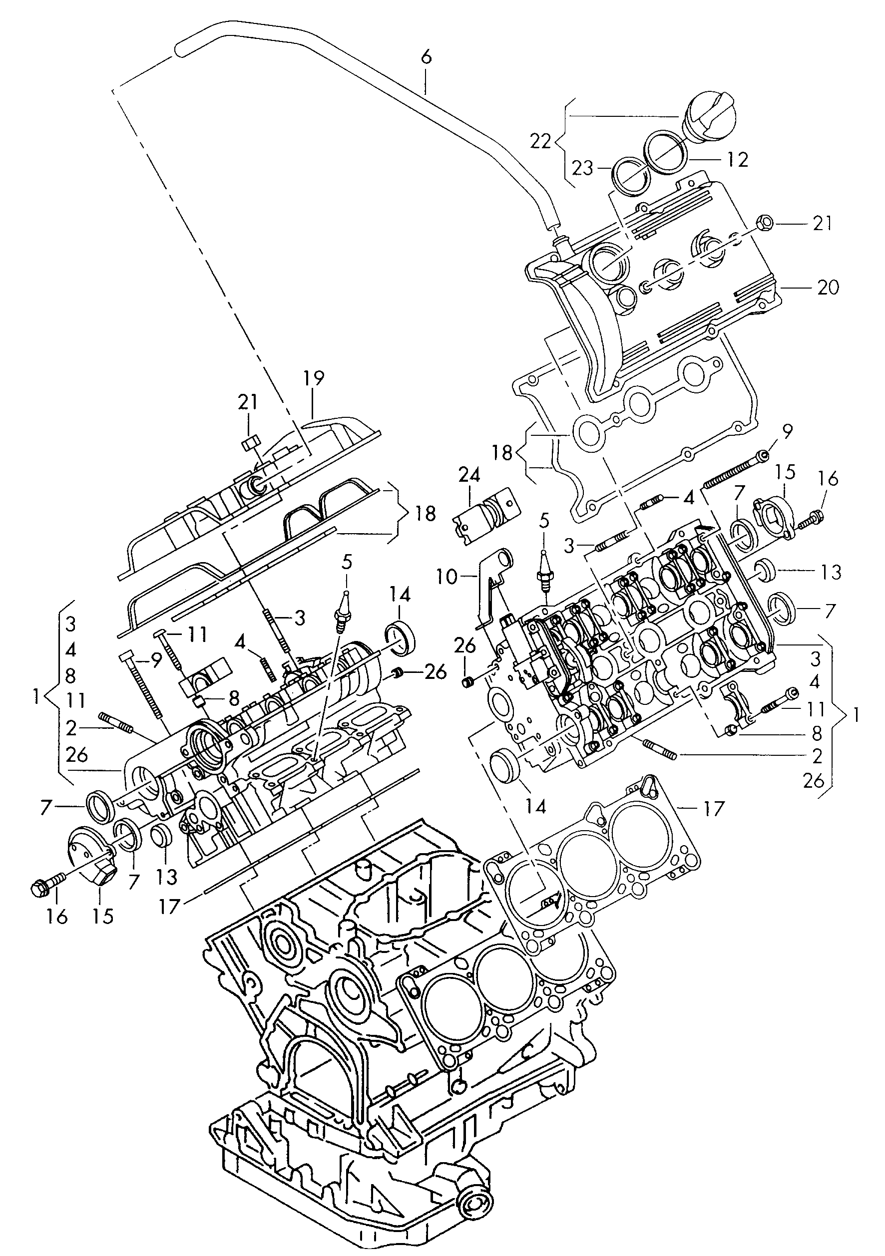 Skoda 078 103 383 R - Гарнитура, цилиндрова глава parts5.com