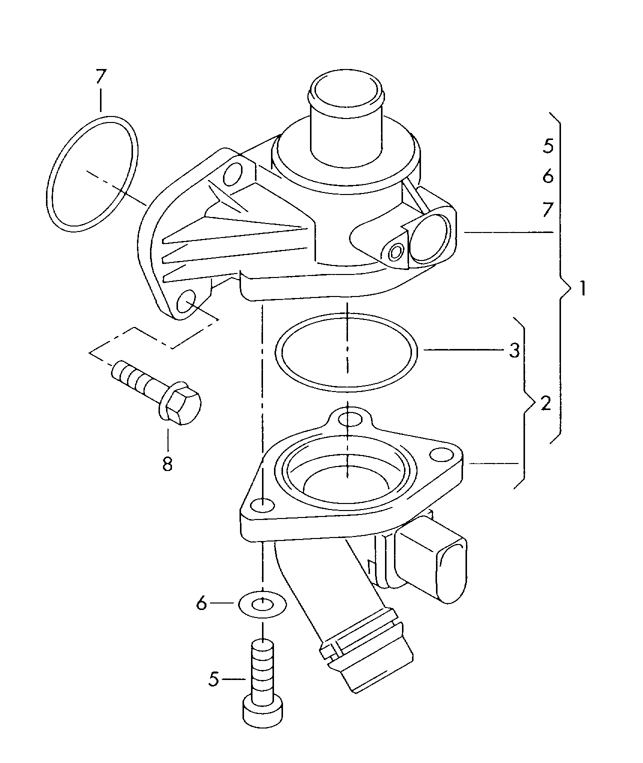 Skoda 06B 121 119 B - Gasket, thermostat parts5.com