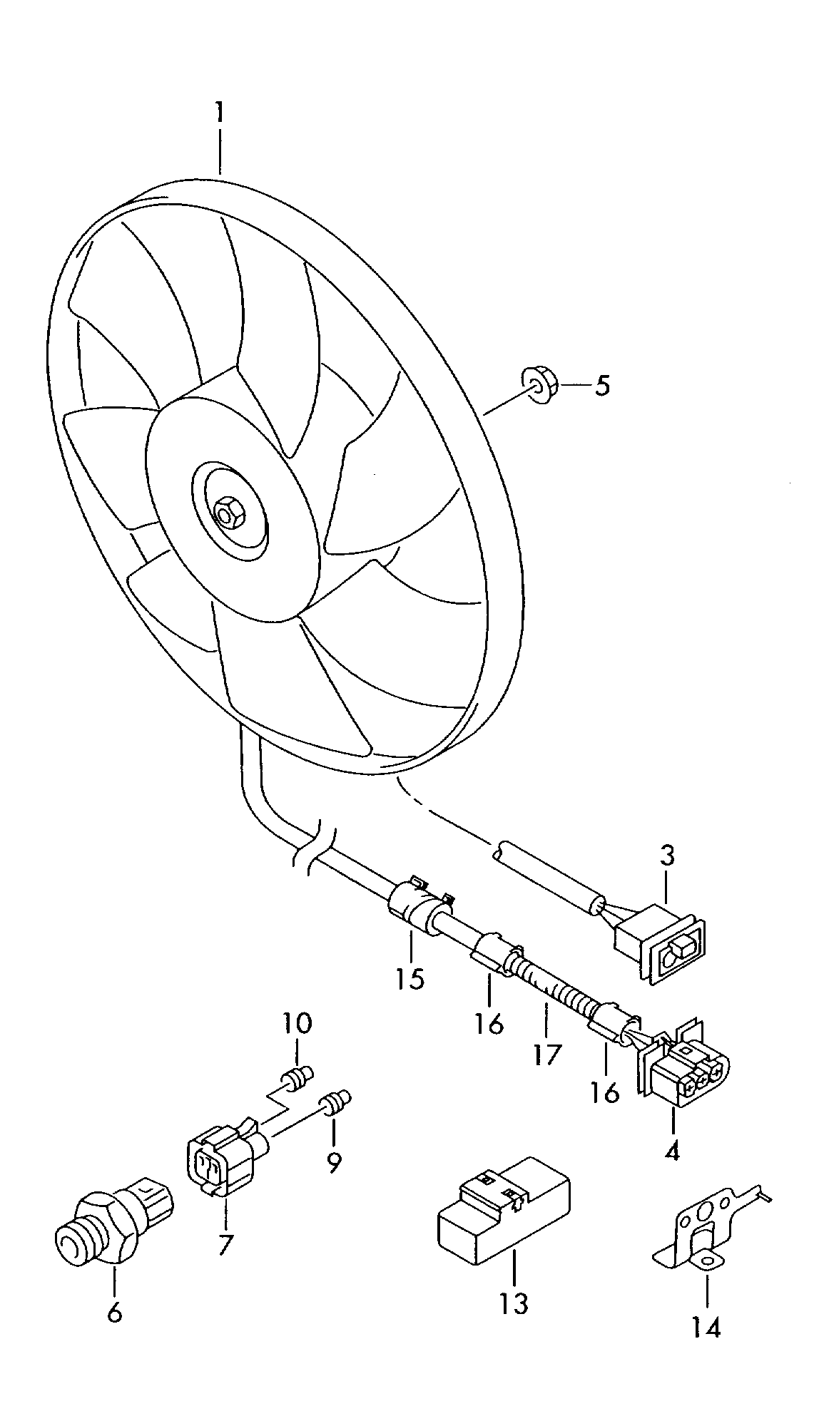 Skoda 6E0 959 455 A - Ventilator, radiator parts5.com