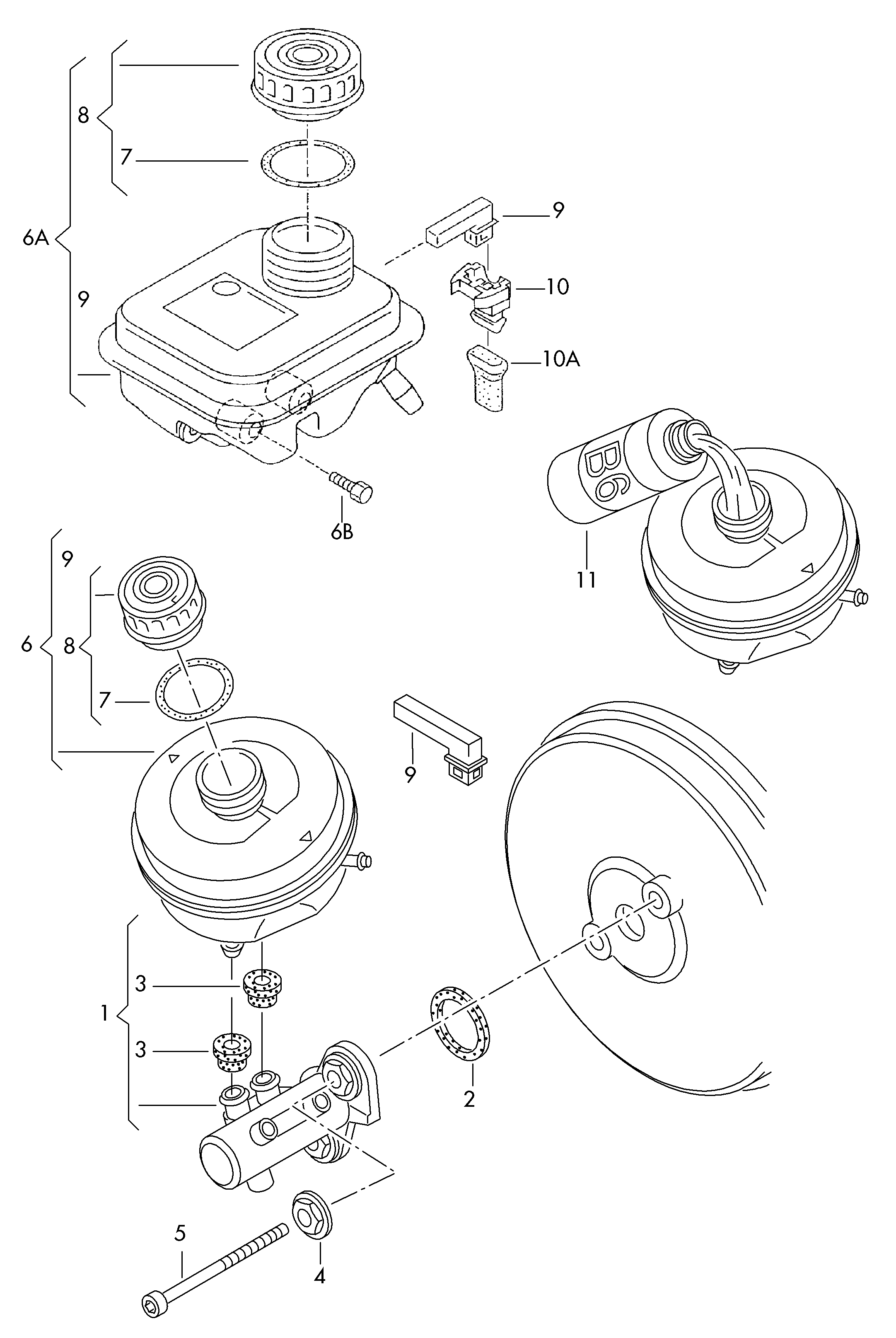 VW 8D0 611 021 B - Главный тормозной цилиндр parts5.com