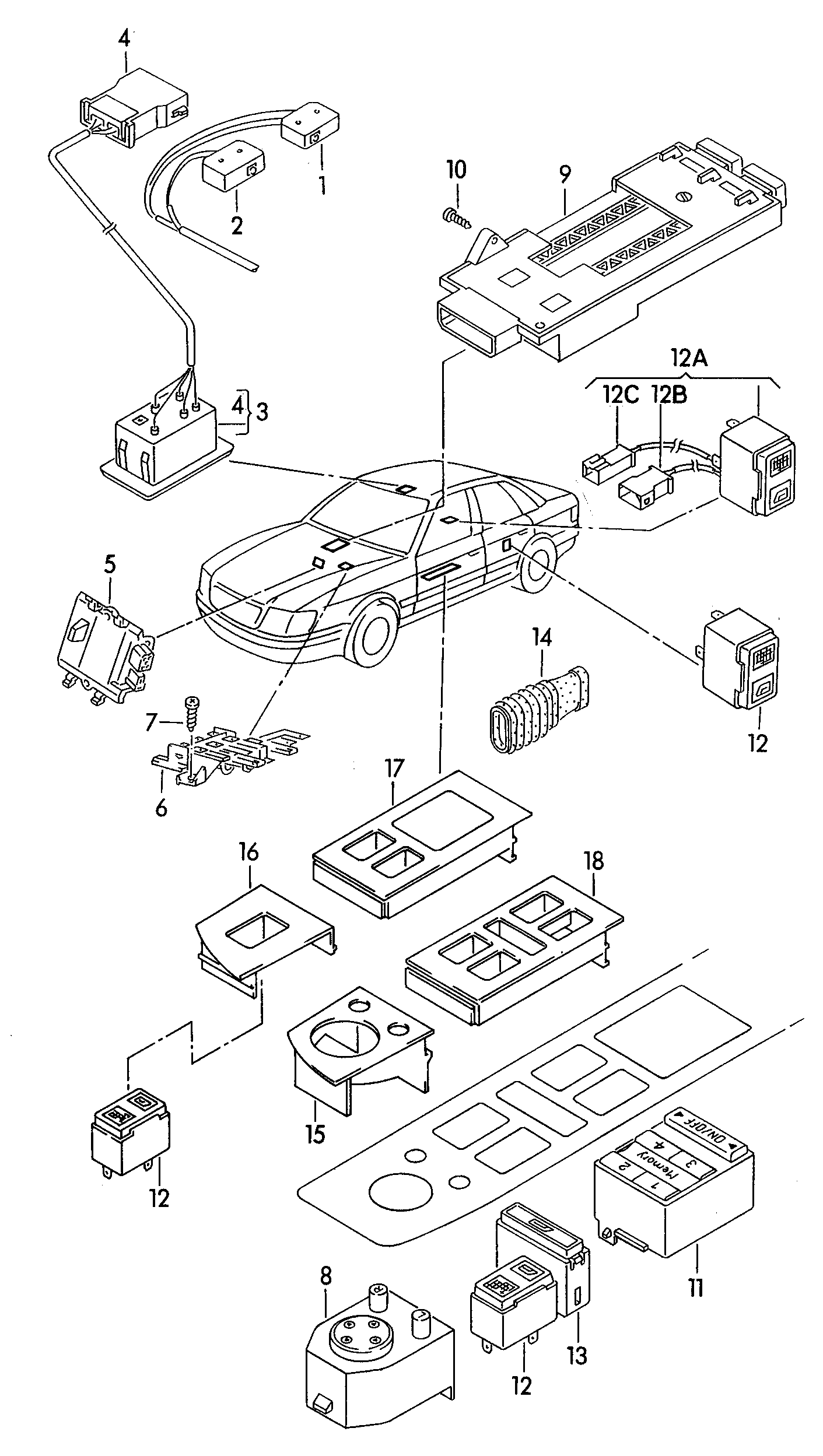 VAG 4A0 959 855 A - Interruptor, elevalunas parts5.com