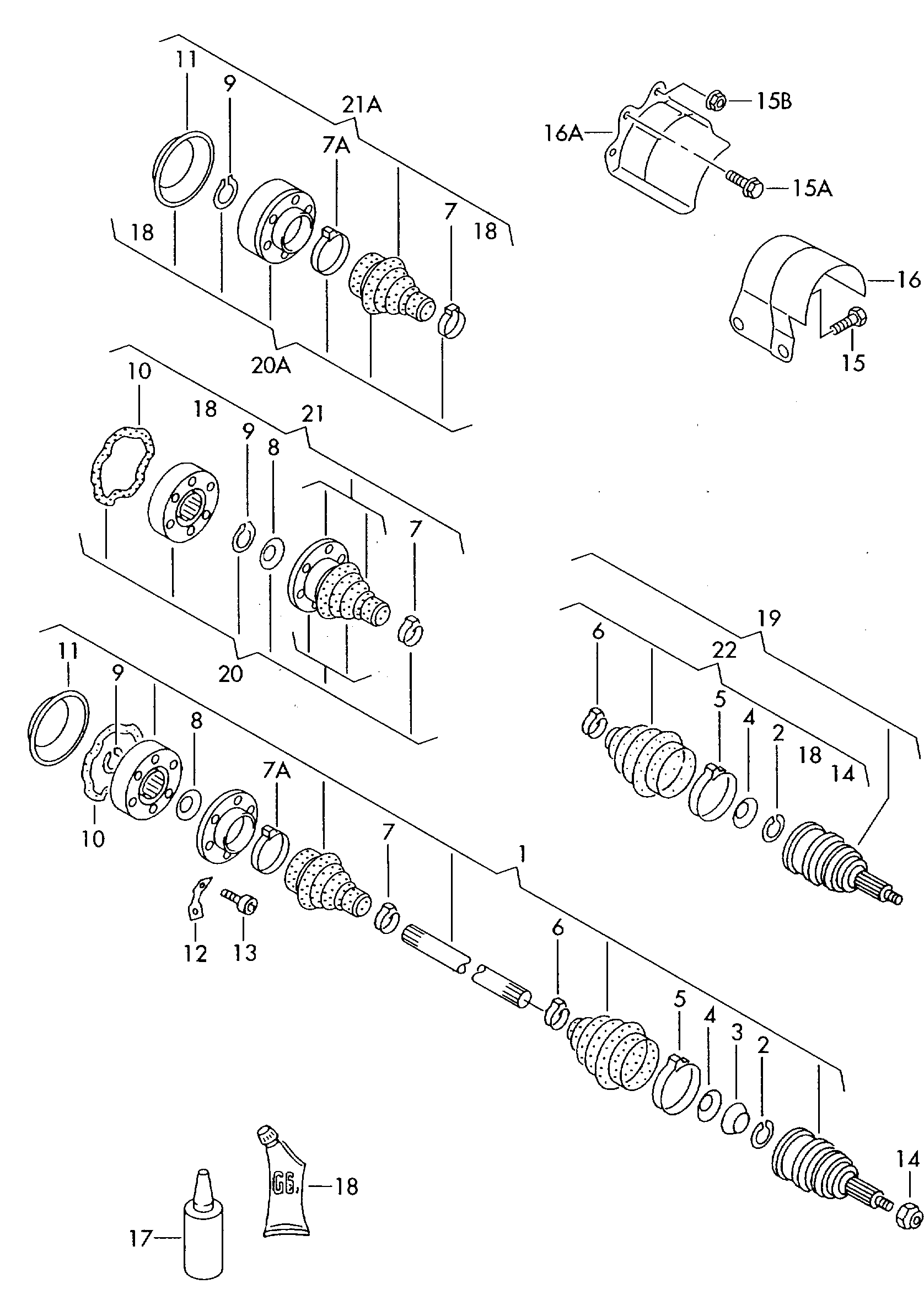 VAG 1K0498103B - Σετ άρθρωσης, άξονας μετάδ. κίν. parts5.com