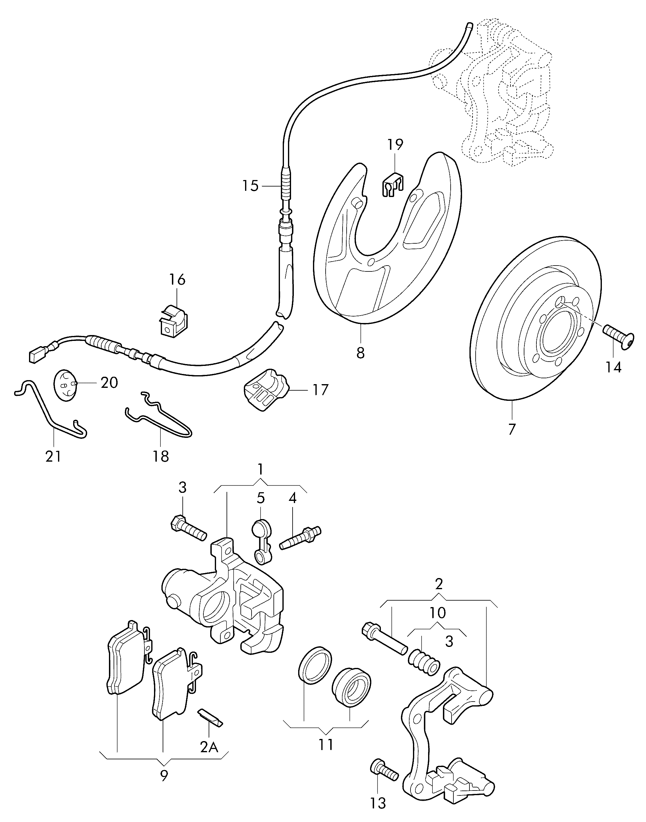 Seat 1J0 615 423 D - Тормозной суппорт parts5.com