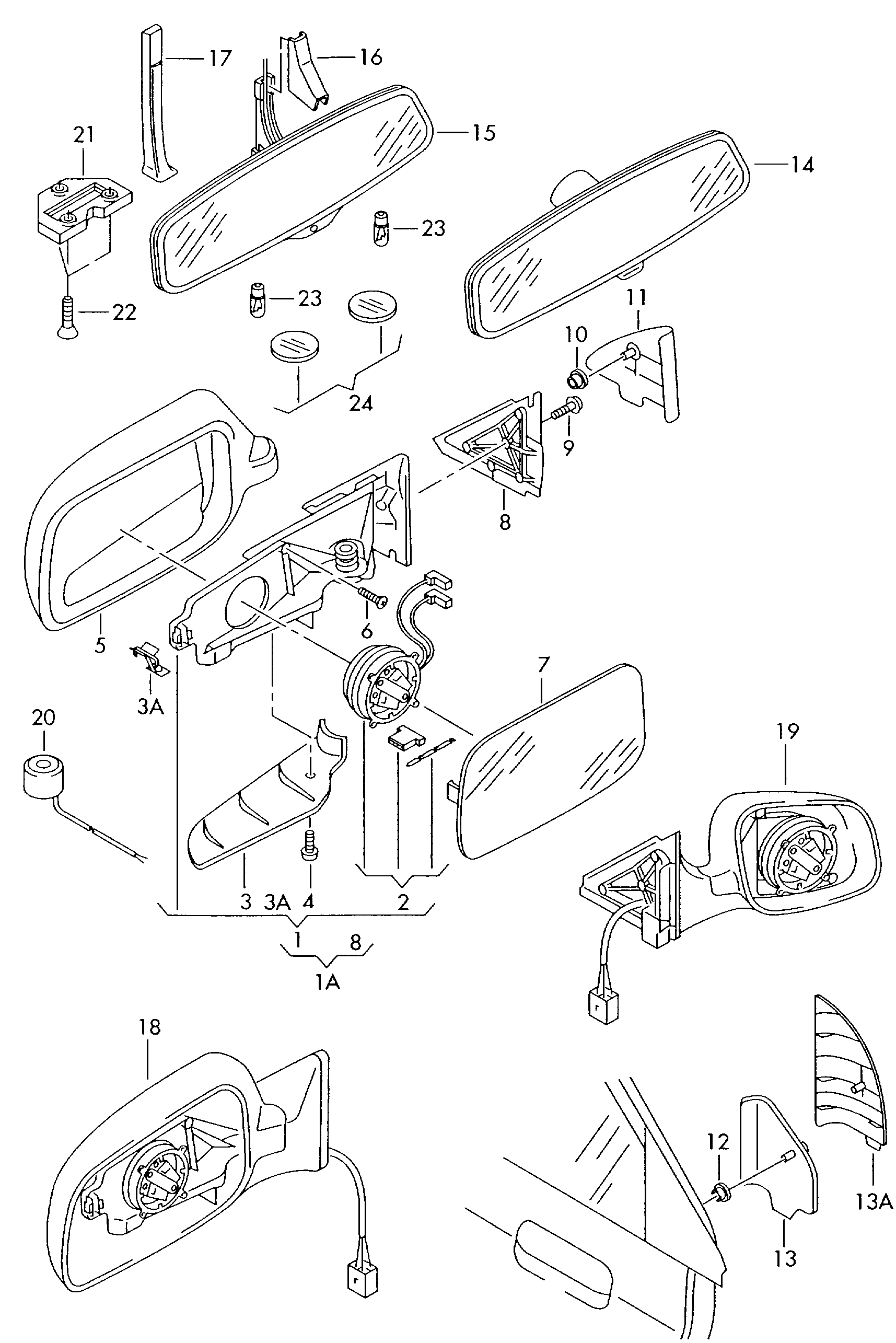 AUDI 4A1 857 535AD - Cristal de espejo, retrovisor exterior parts5.com