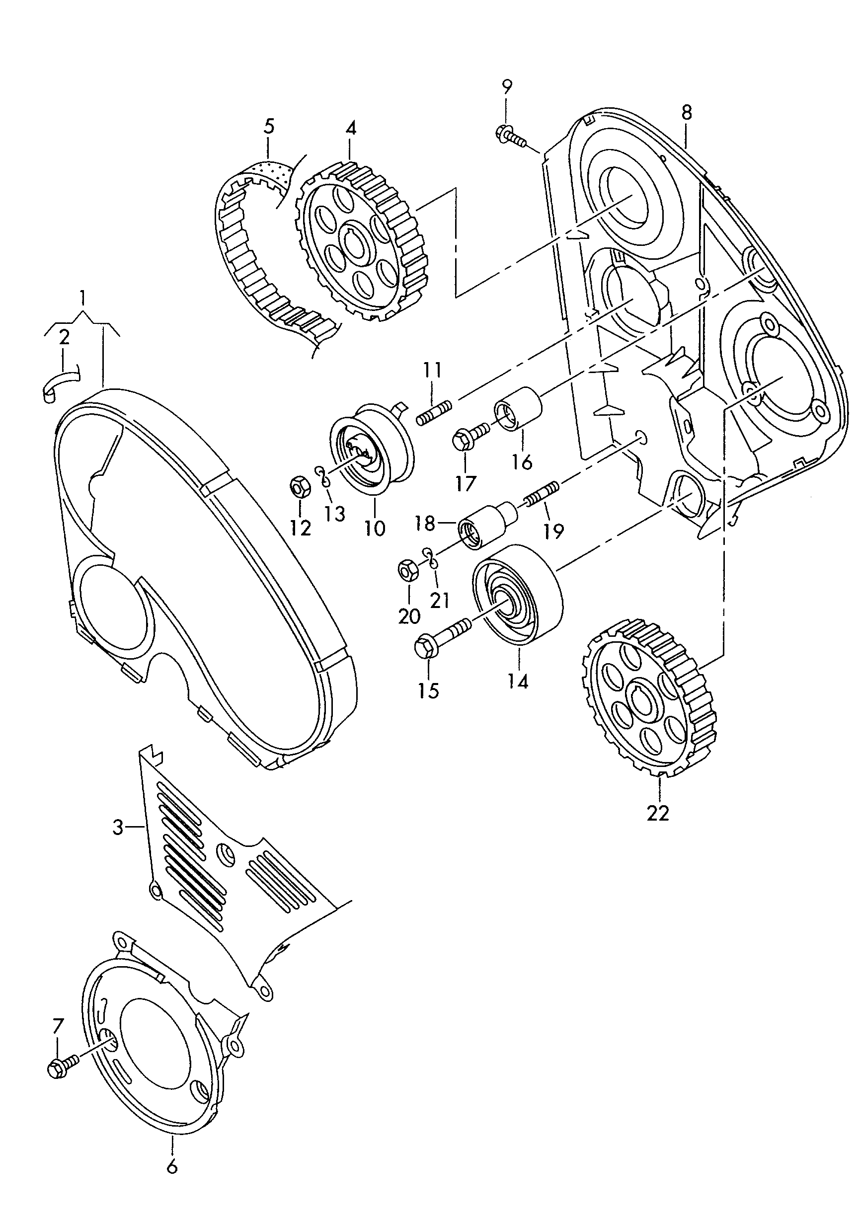 AUDI 038 109 244 E - Deflection / Guide Pulley, timing belt parts5.com