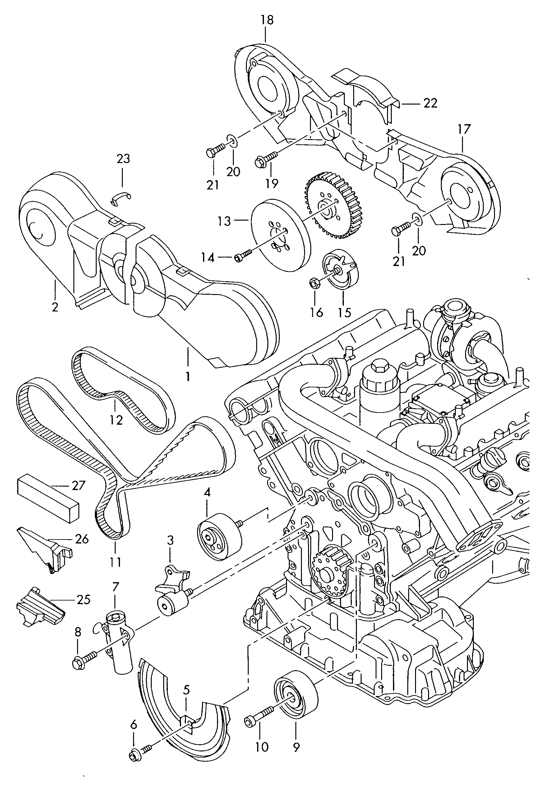 Skoda 059 109 244 - Preusmerjevalni valj / vodilni valj, zobati jermen parts5.com