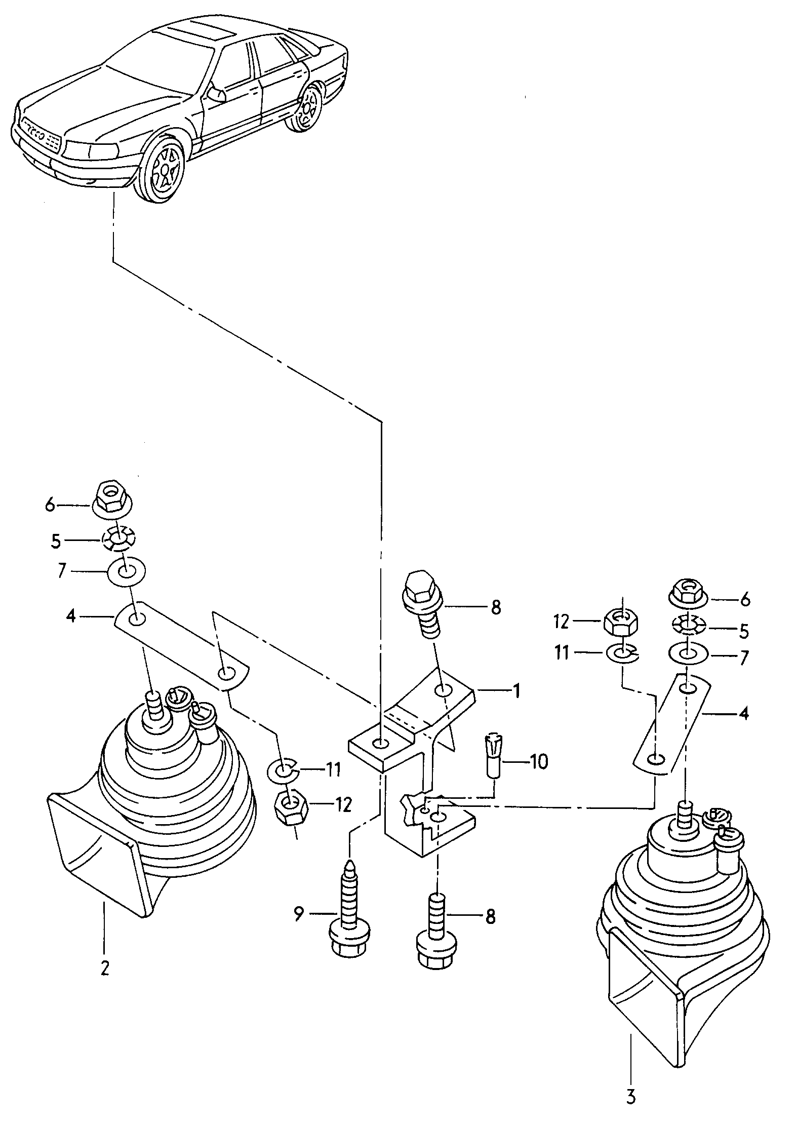 VAG 893 951 221 - Fanfare Horn parts5.com