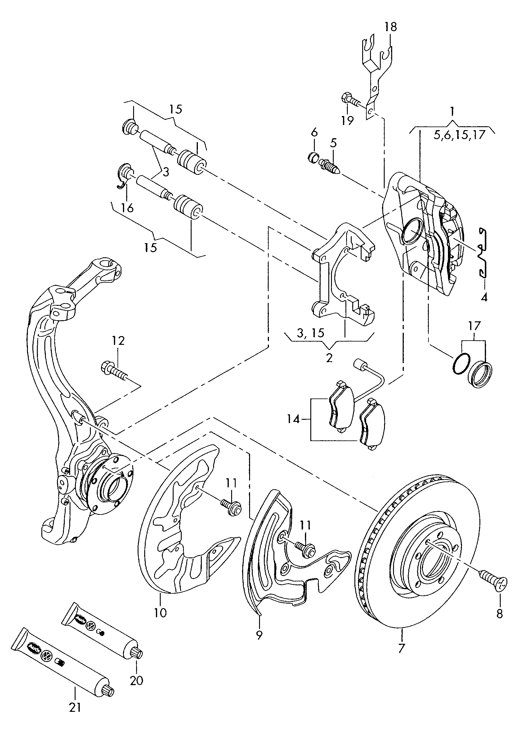 VW 4B0 698 151 AD - Σετ τακάκια, δισκόφρενα parts5.com