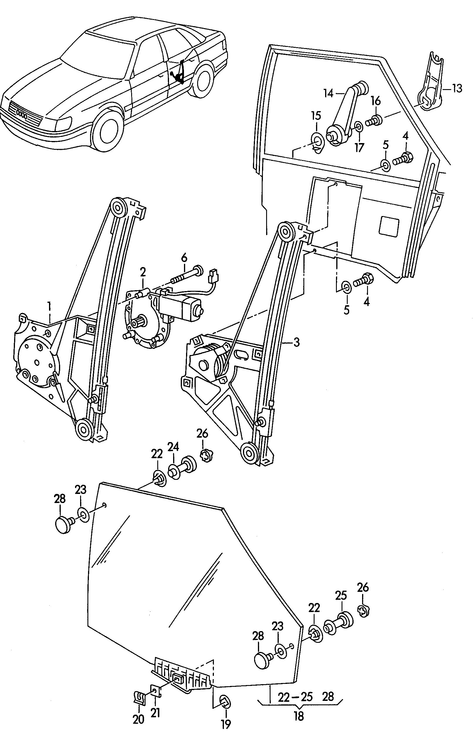 VAG 4B0 839 461 - Window Regulator parts5.com