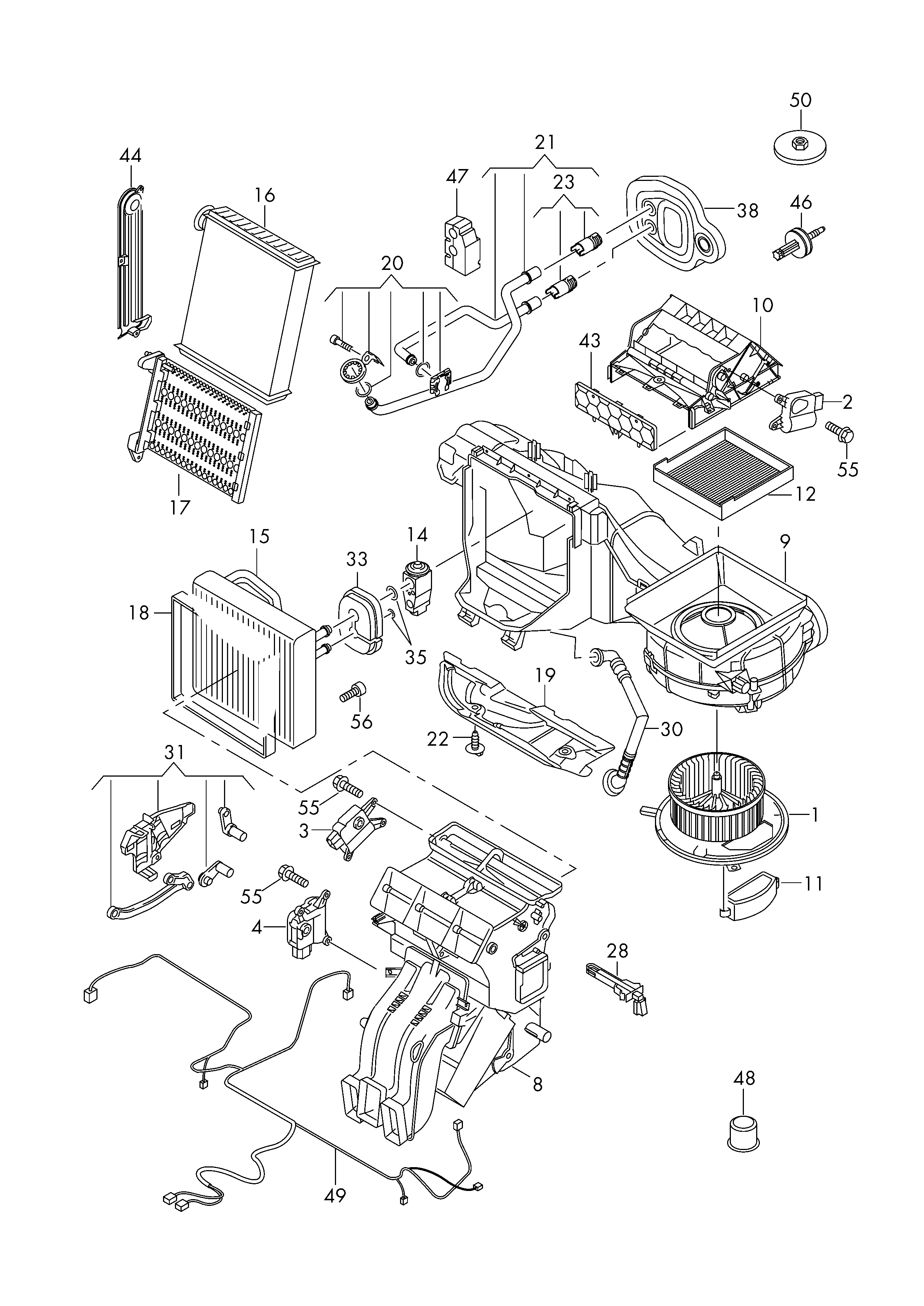 Skoda 5Q0819031 - Schimbator caldura, incalzire habitaclu parts5.com