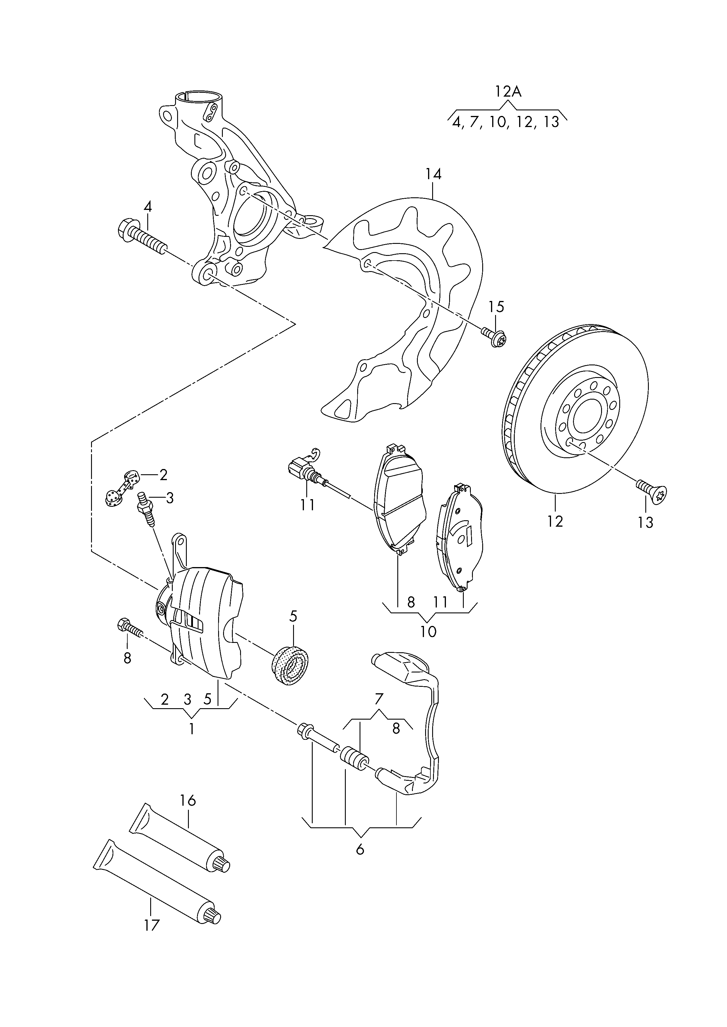 VAG 8V0 615 123A - Тормозной суппорт parts5.com