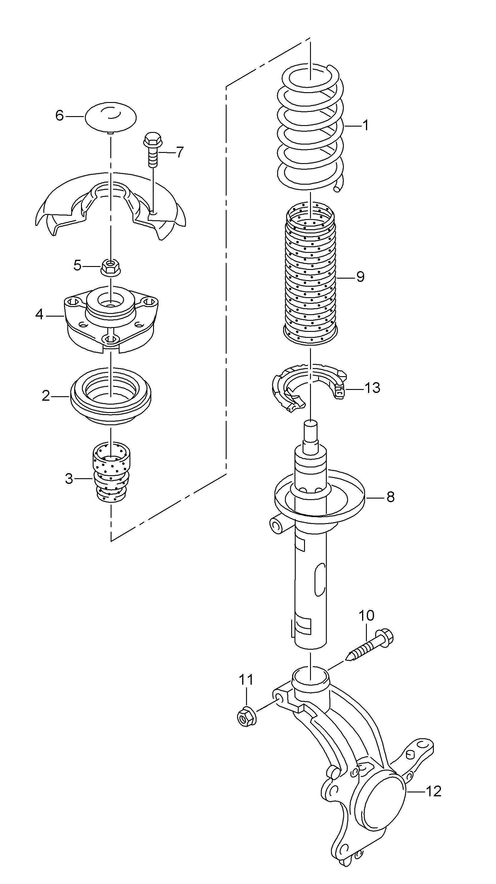 Seat 5Q0 412 249 E - Ρουλεμάν, βάση στήριξης γόνατου ανάρτησης parts5.com