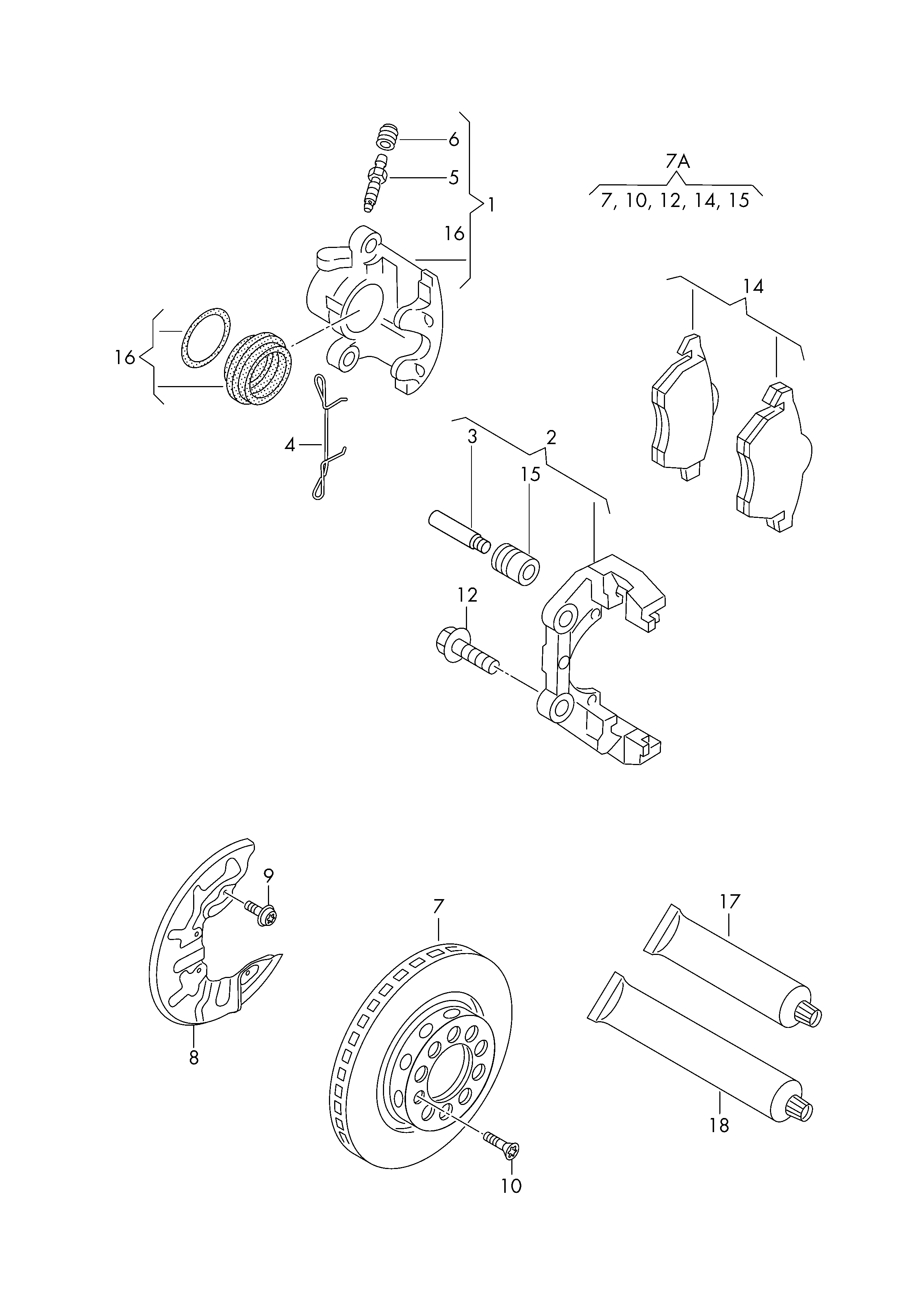 VAG 8E0 698 151 K - Zestaw klocków hamulcowych, hamulce tarczowe parts5.com