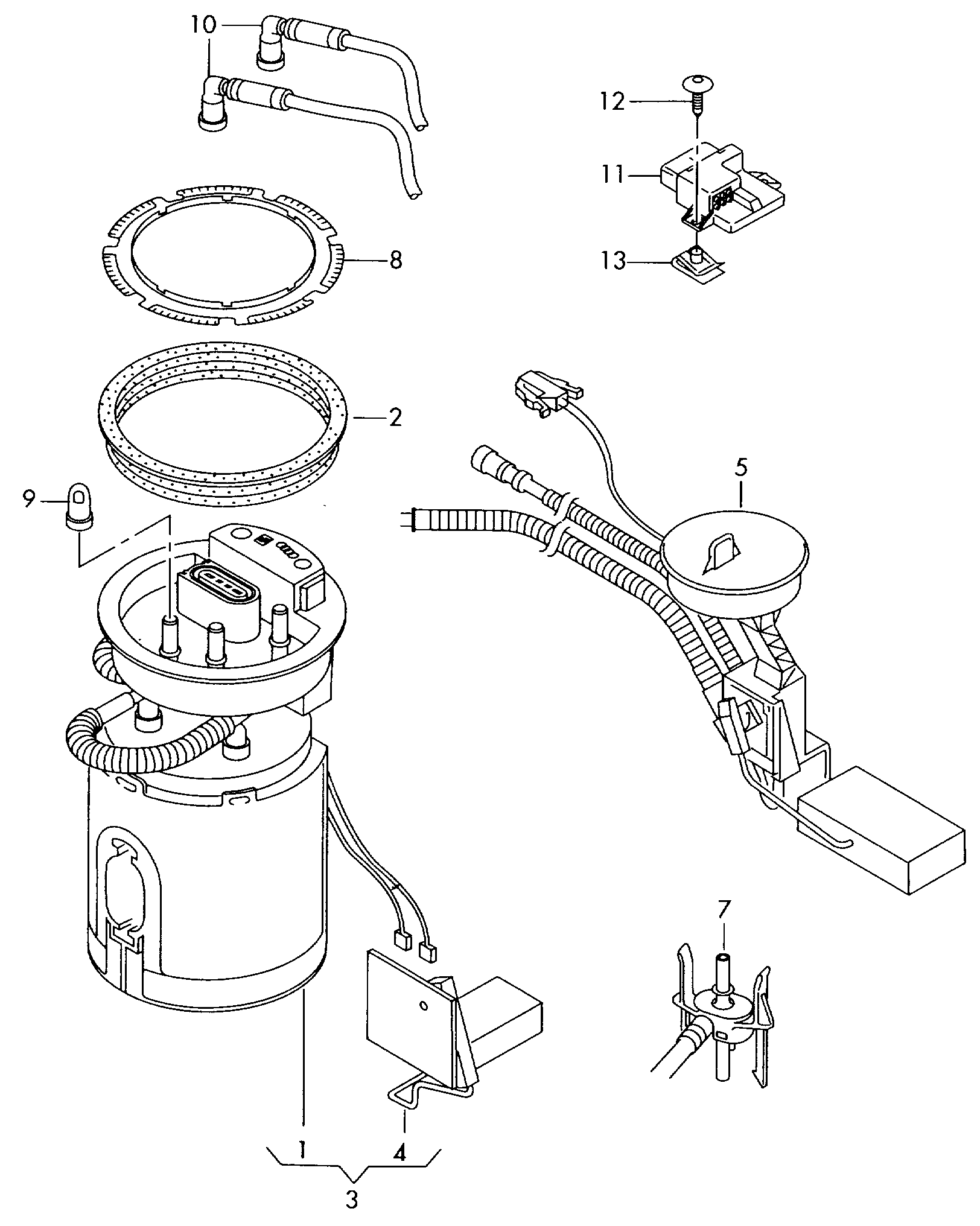 VW 8E0 919 051 CJ - Fuel delivery unit and sender for fuel gauge parts5.com