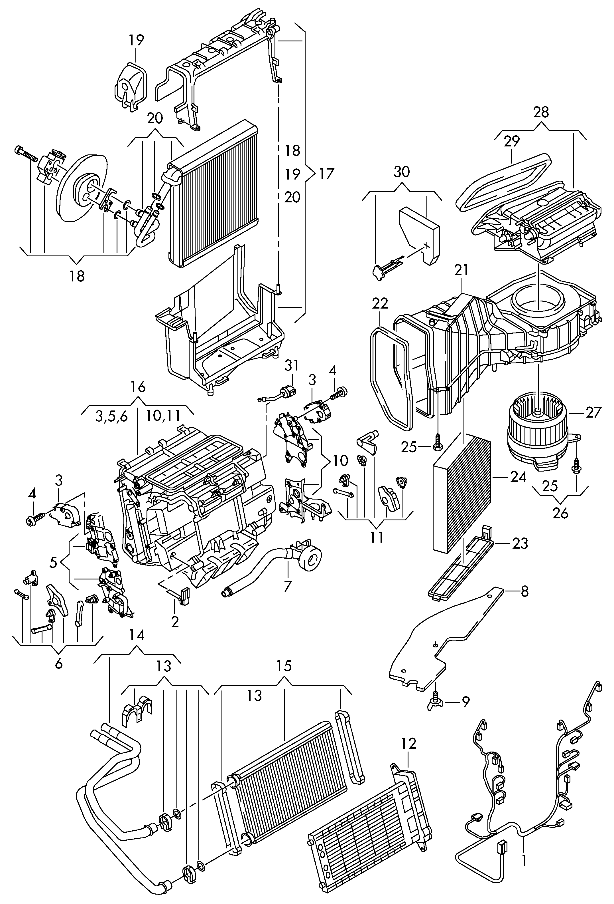 AUDI 4H0898037 - Heat Exchanger, interior heating parts5.com