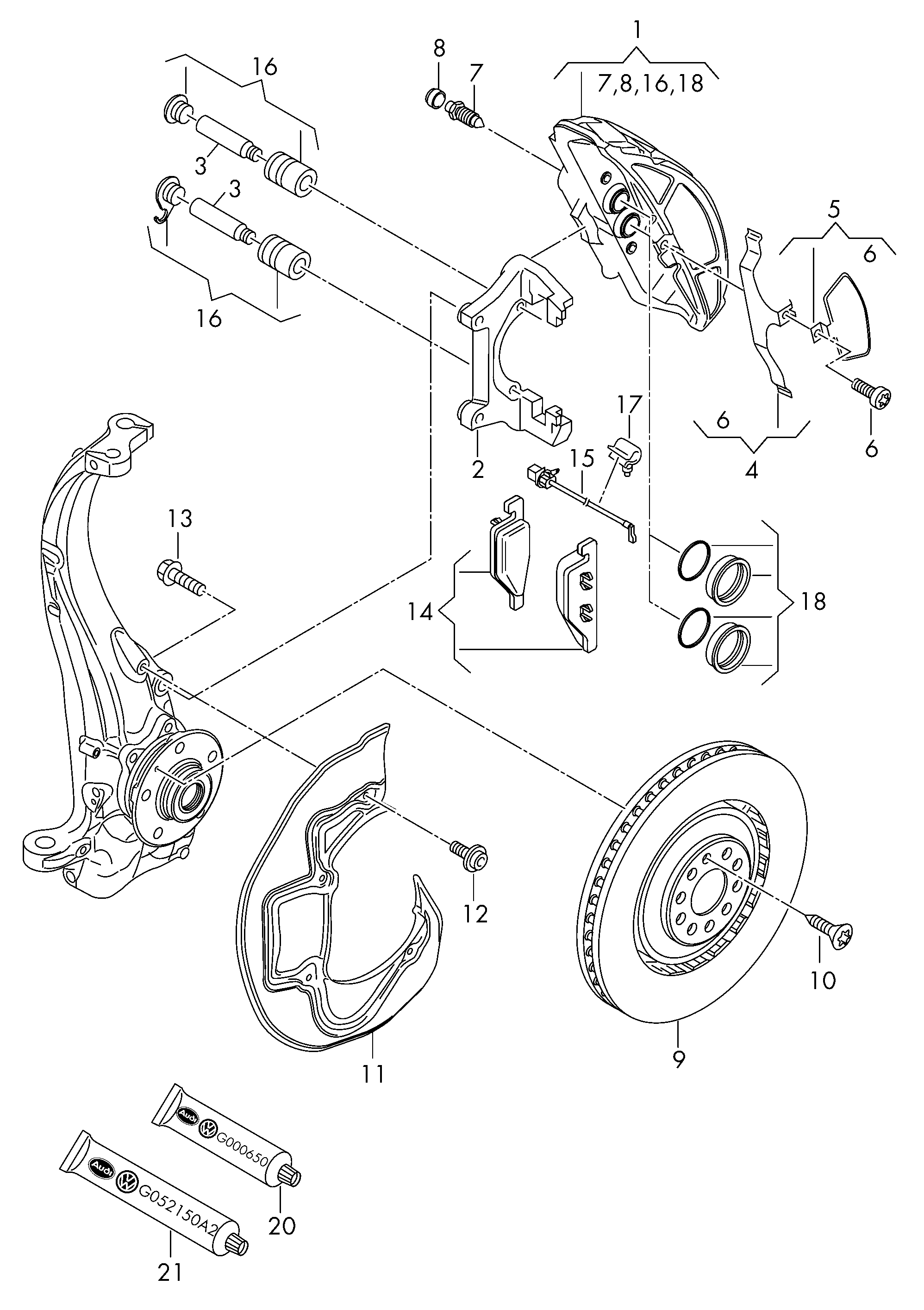 AUDI 4H0698151G - Комплект спирачно феродо, дискови спирачки parts5.com