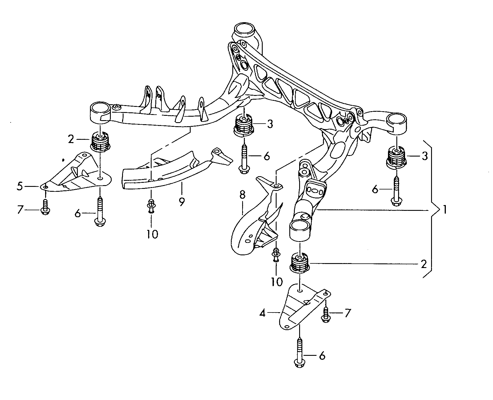 VW 8R0 505 145 A - Mounting, axle beam parts5.com