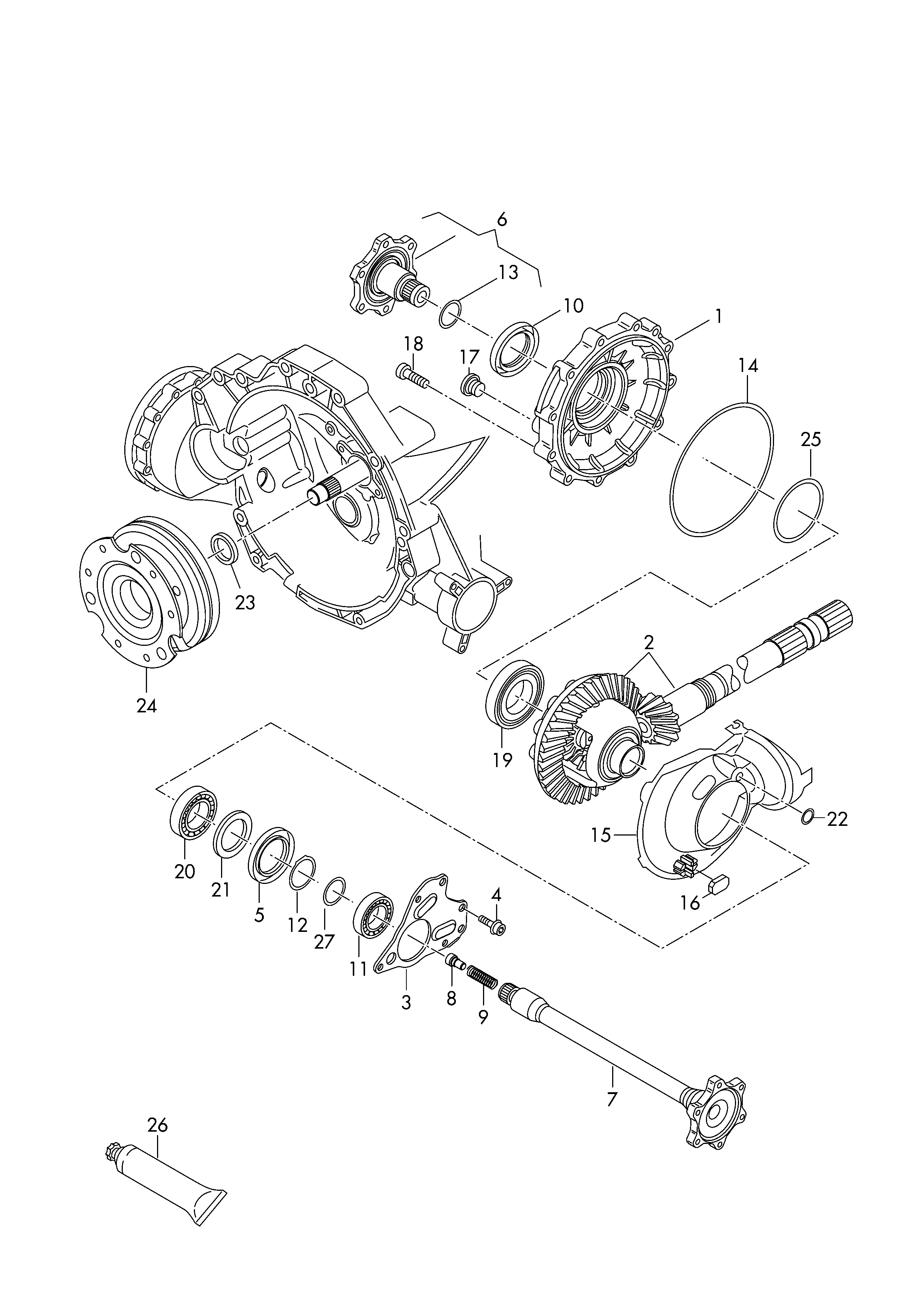 VAG 0B4409400C - Těsnicí kroužek hřídele, diferenciál parts5.com