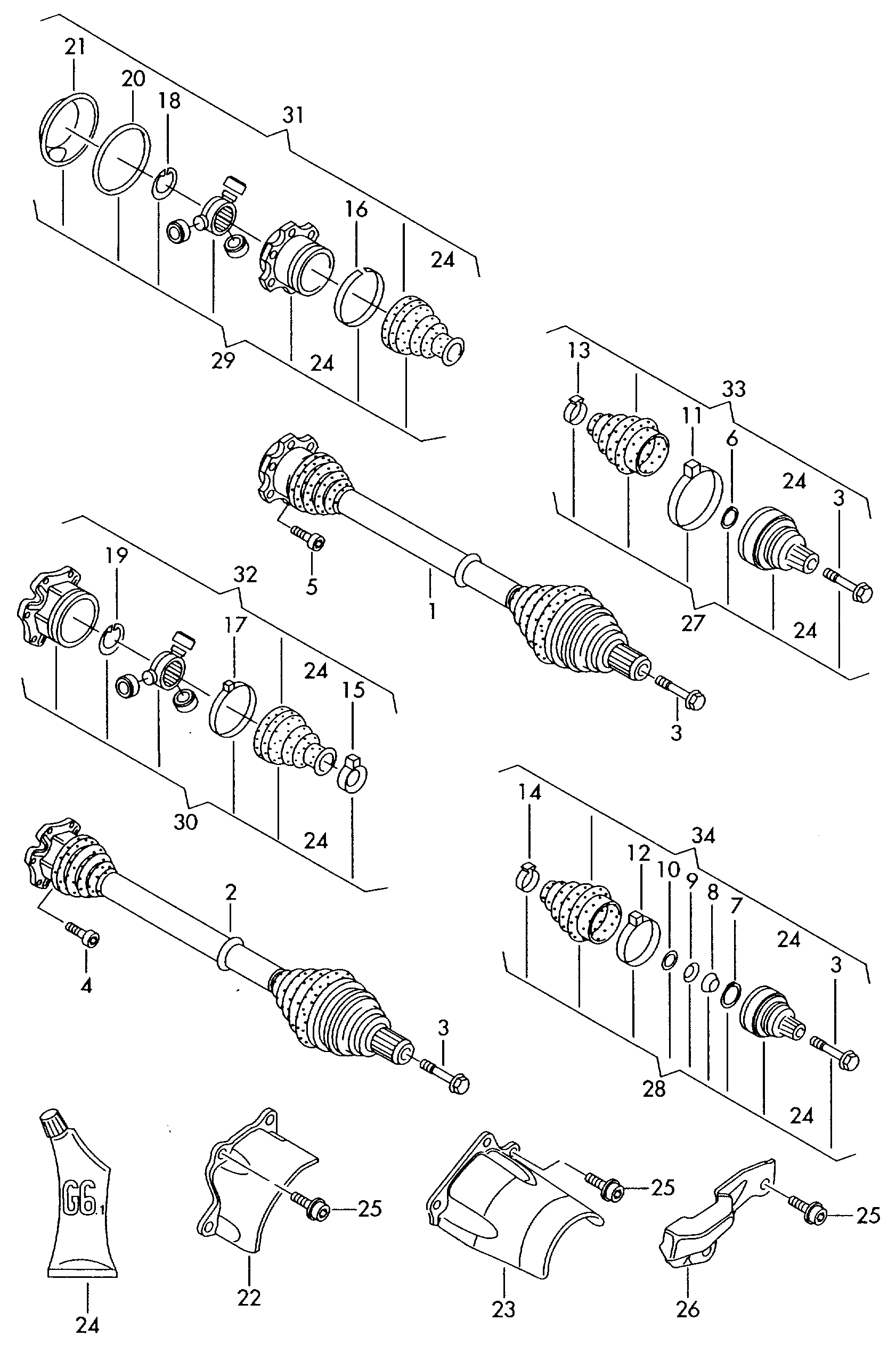 Seat 4E0 498 103 - Sada kĺbov hnacieho hriadeľa parts5.com