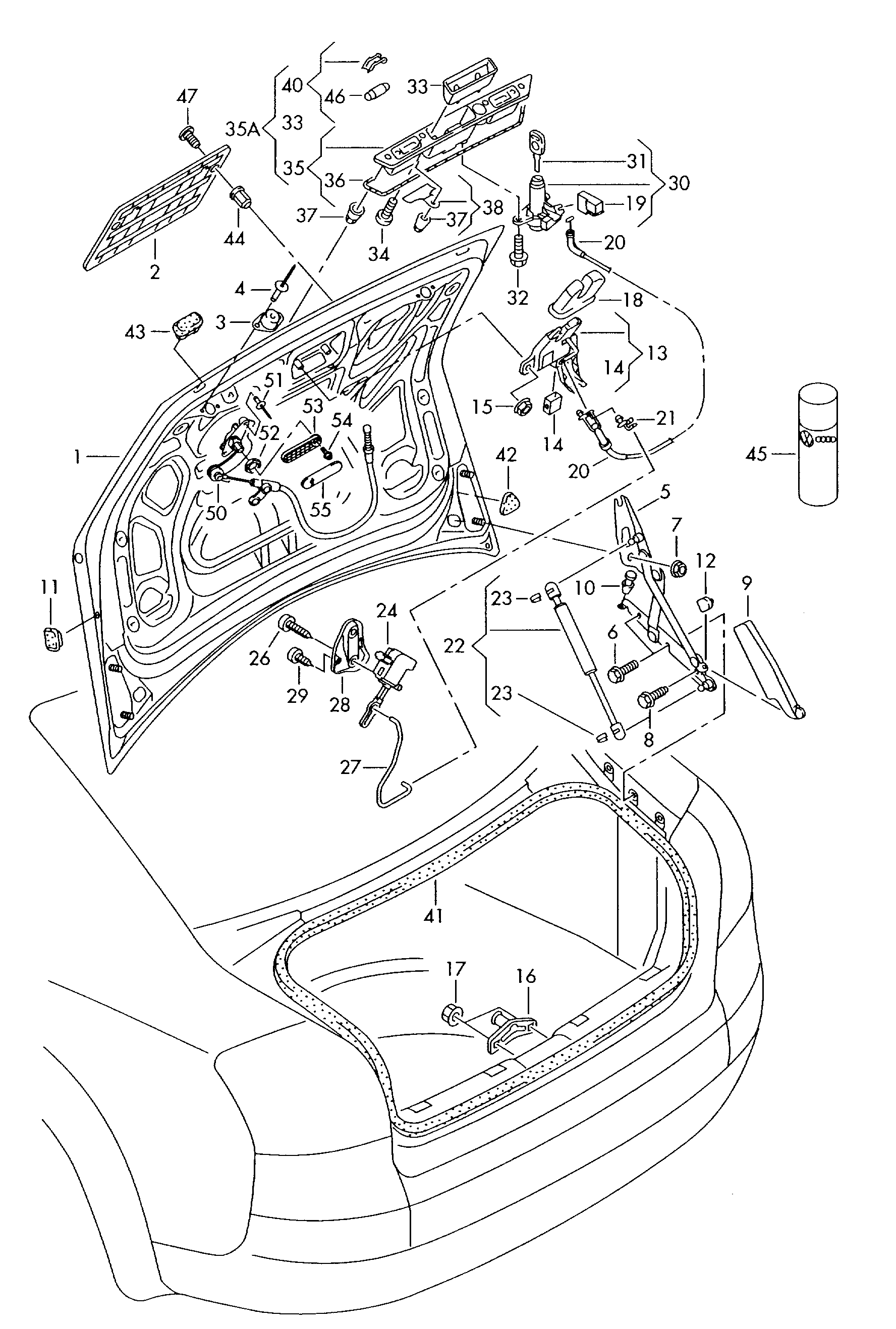 VAG 4B5 827 552G - Muelle neumático, maletero / compartimento de carga parts5.com