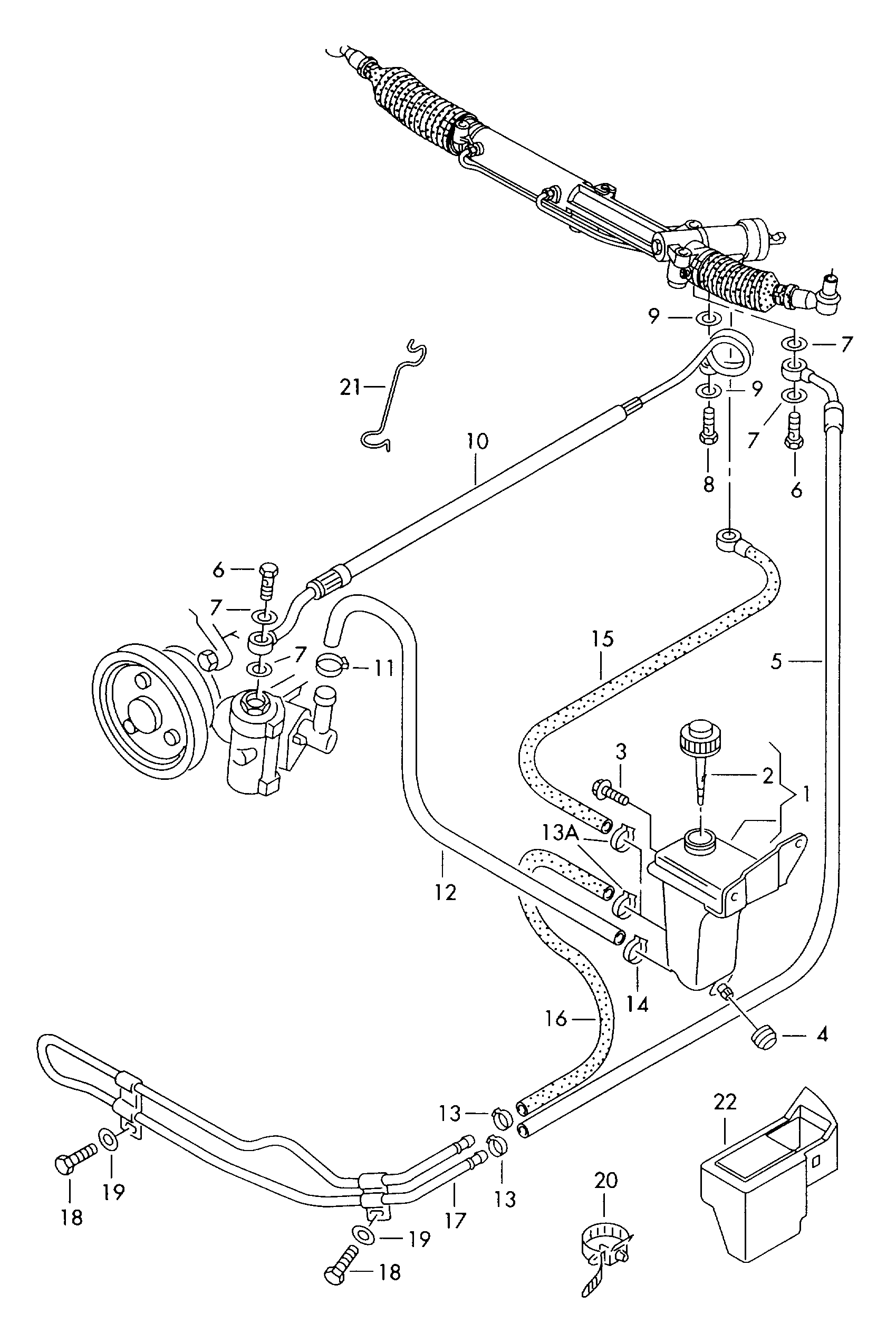 VW 8D0 422 371 H - Zbiorniczek wyrównawczy, olej układu wspom. przekł. kier. parts5.com