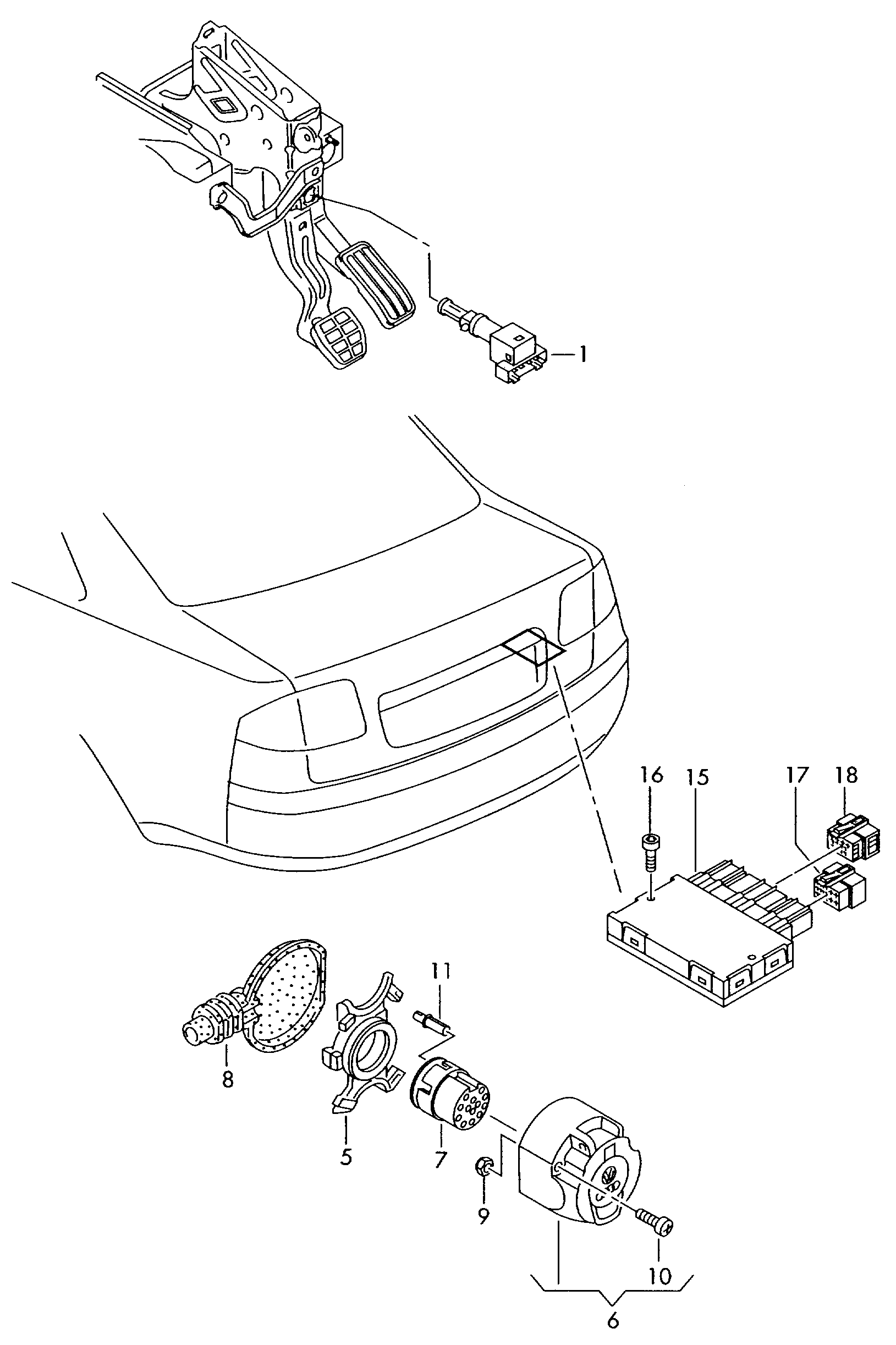 Skoda 7L6 945 511 - Prekidač za stop-svetlo parts5.com