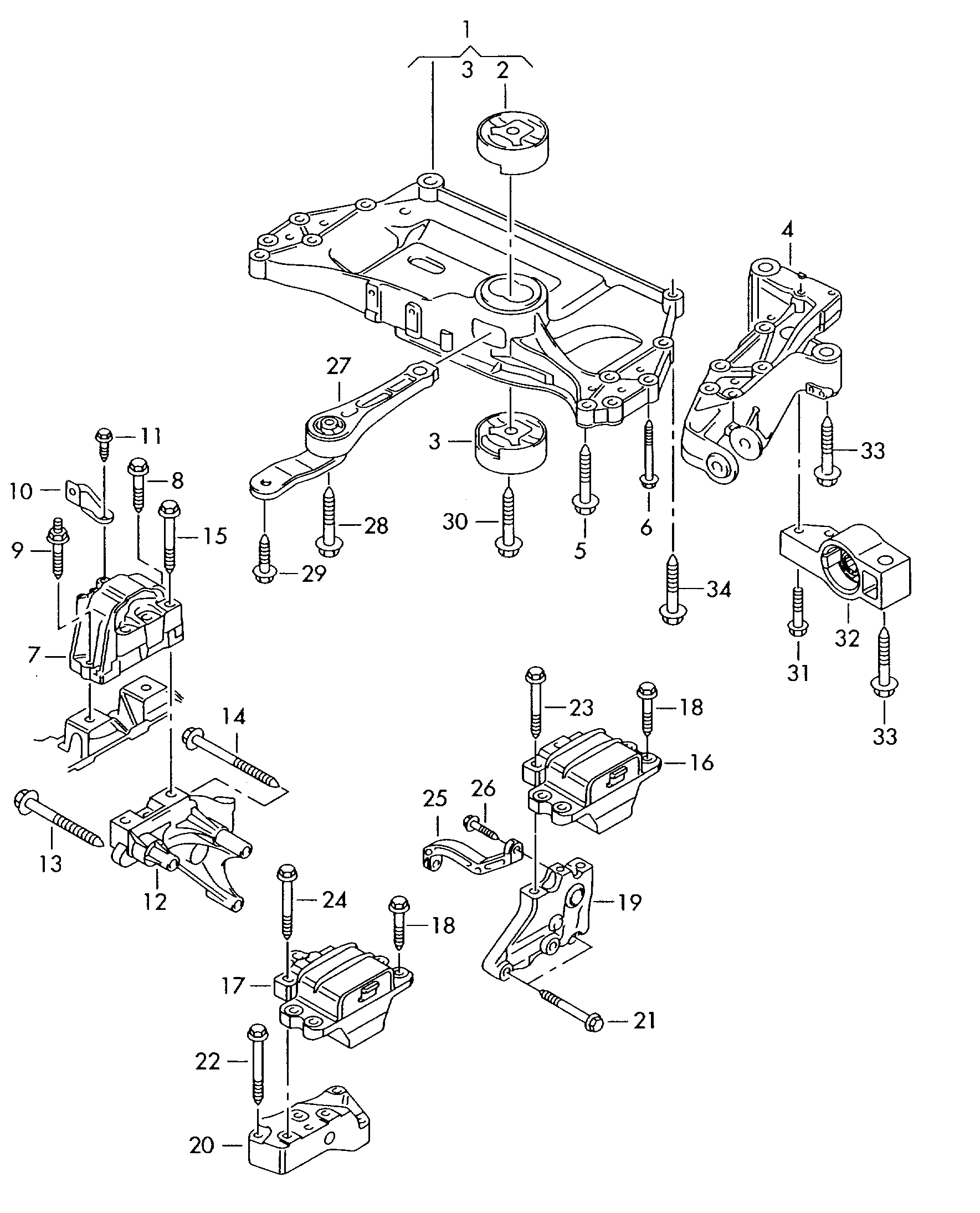 AUDI 1K0199867Q - Mounting, manual transmission parts5.com