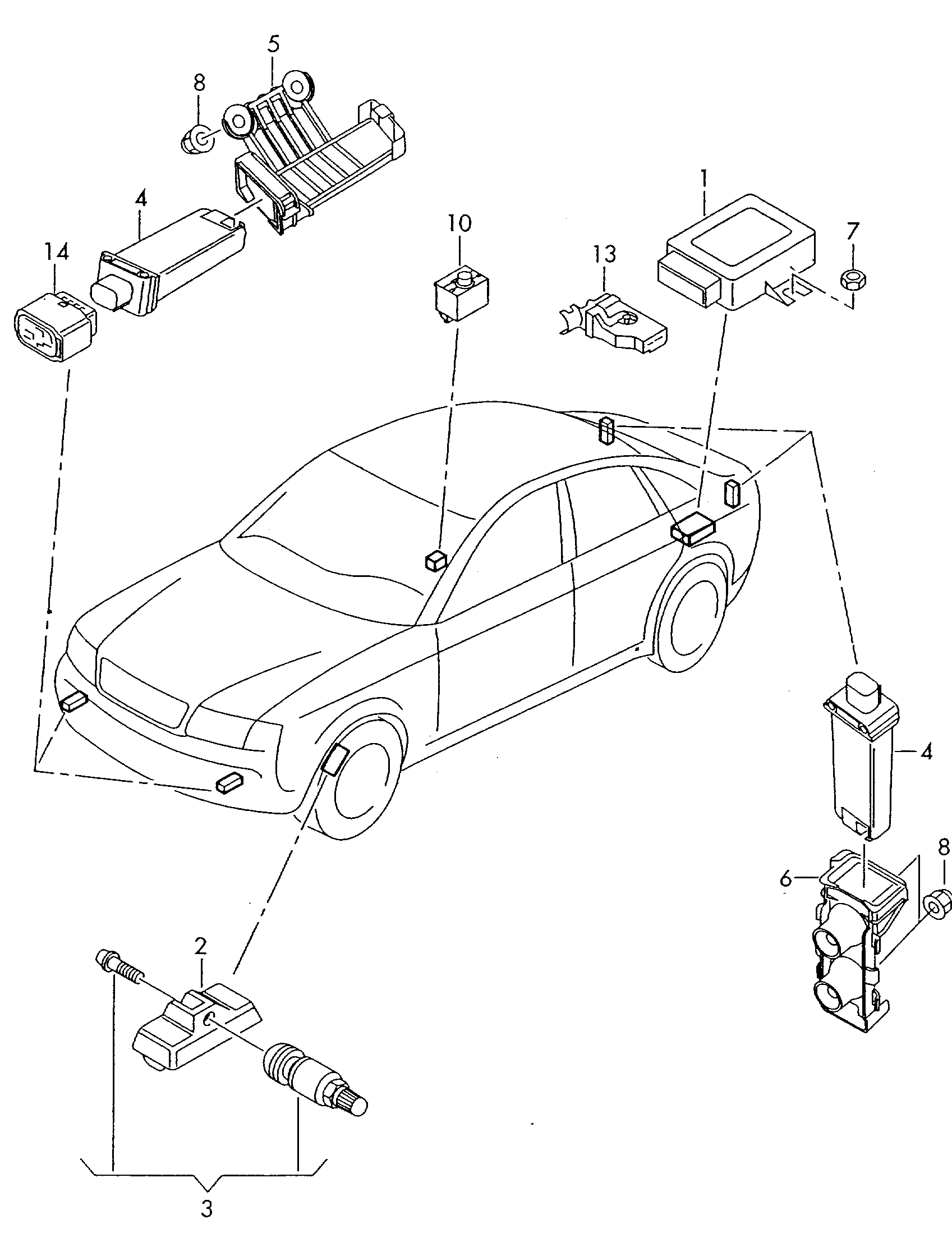 Seat 4D0907275E - Tyre pressure sensor parts5.com