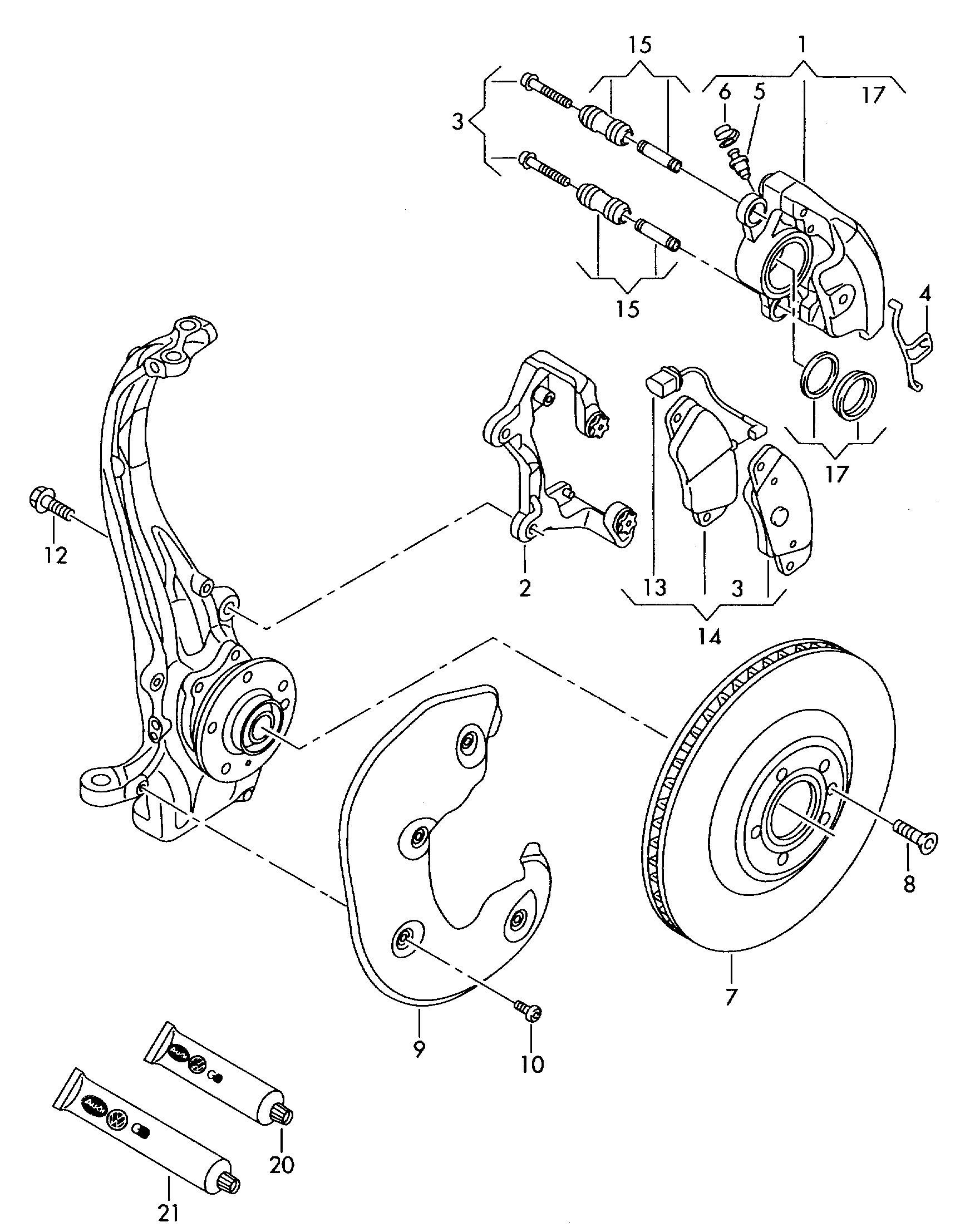 VW 8R0698471 - Set za popravku, kočione čeljusti parts5.com