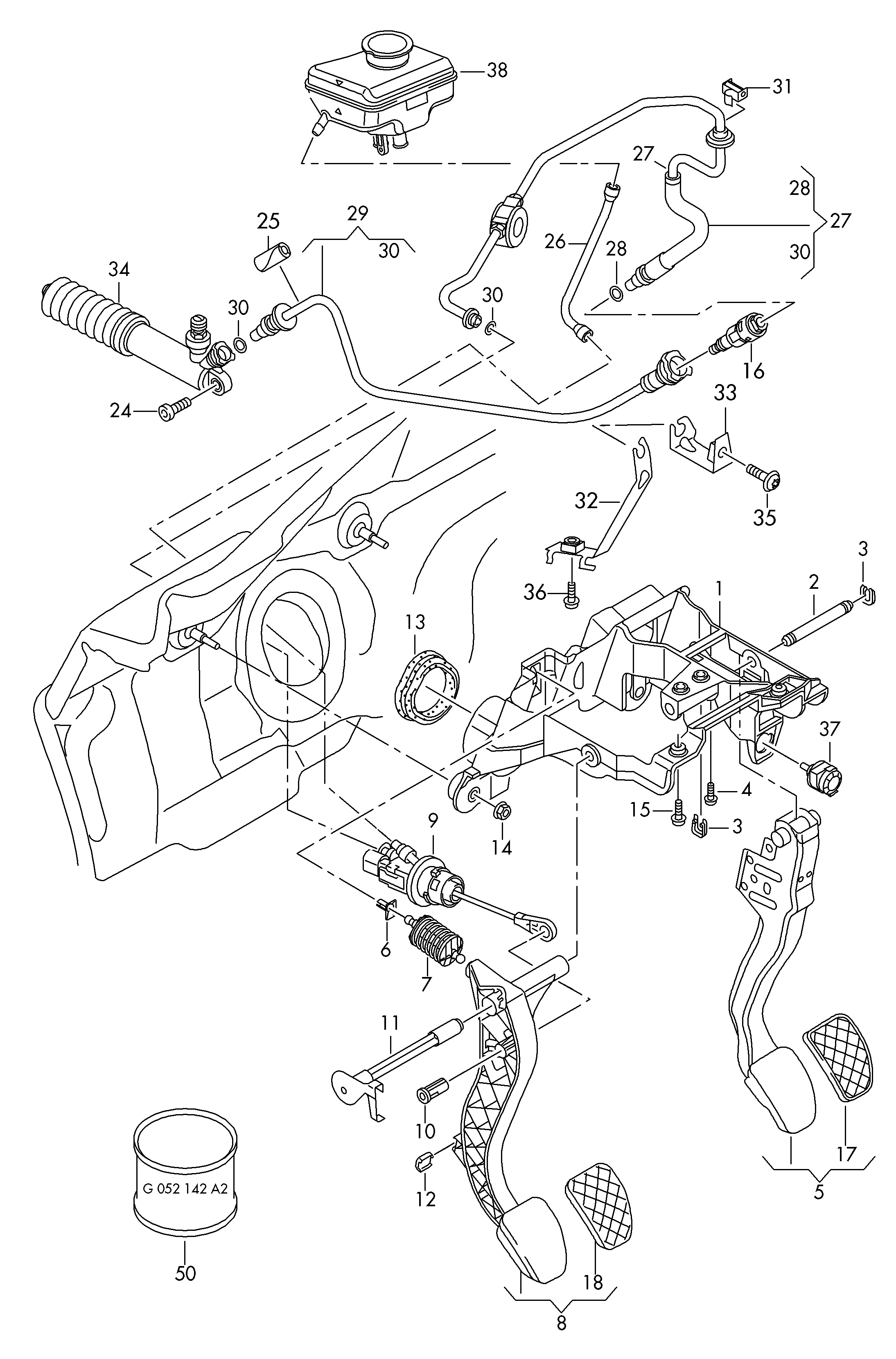 AUDI 8K1 721 401 E - Master Cylinder, clutch parts5.com