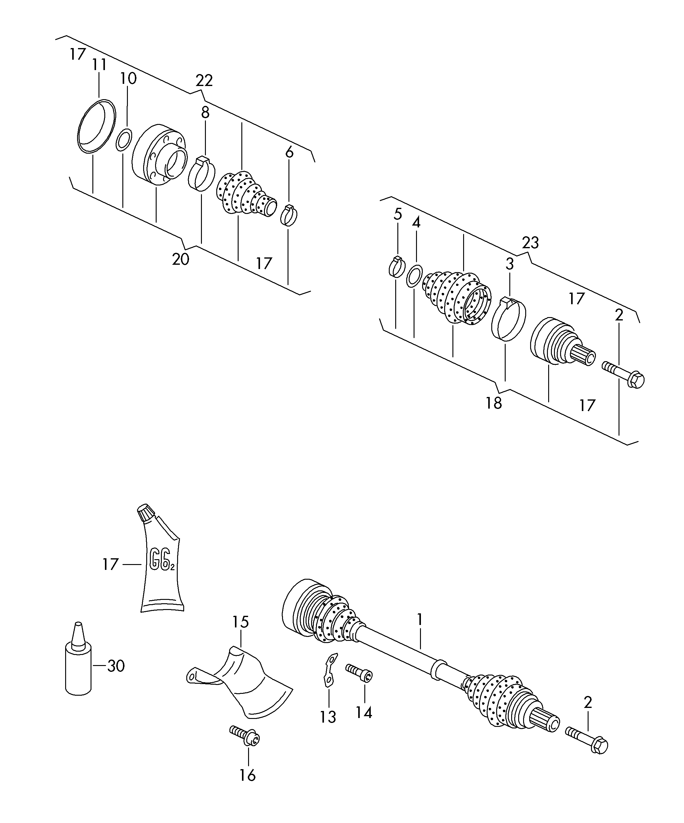 AUDI 8R0 598 201 B - Manseta, pogonska gred parts5.com